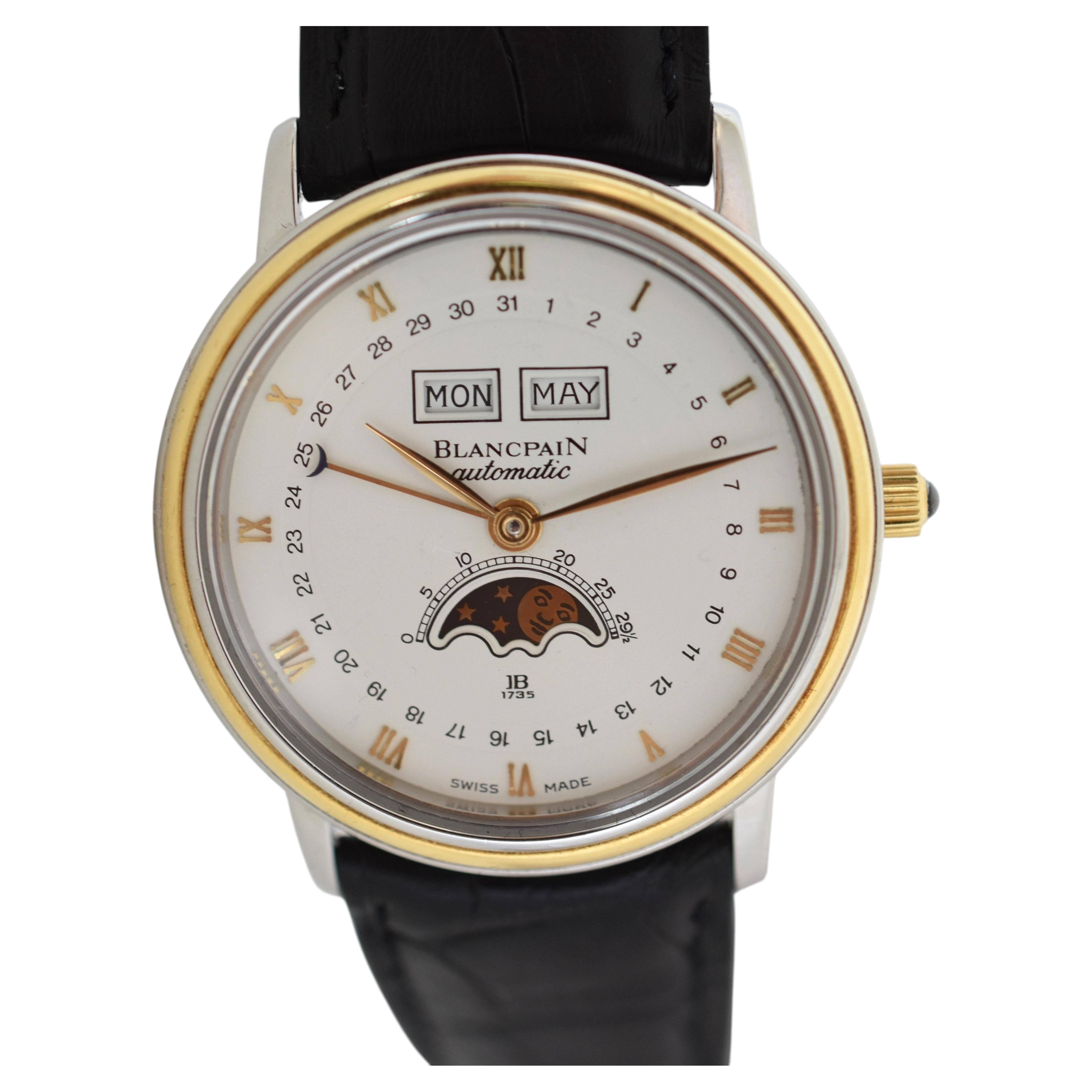 Blancpain Villeret Triple Calendar Moonphase Automatic Steel Gold, 1989 For Sale