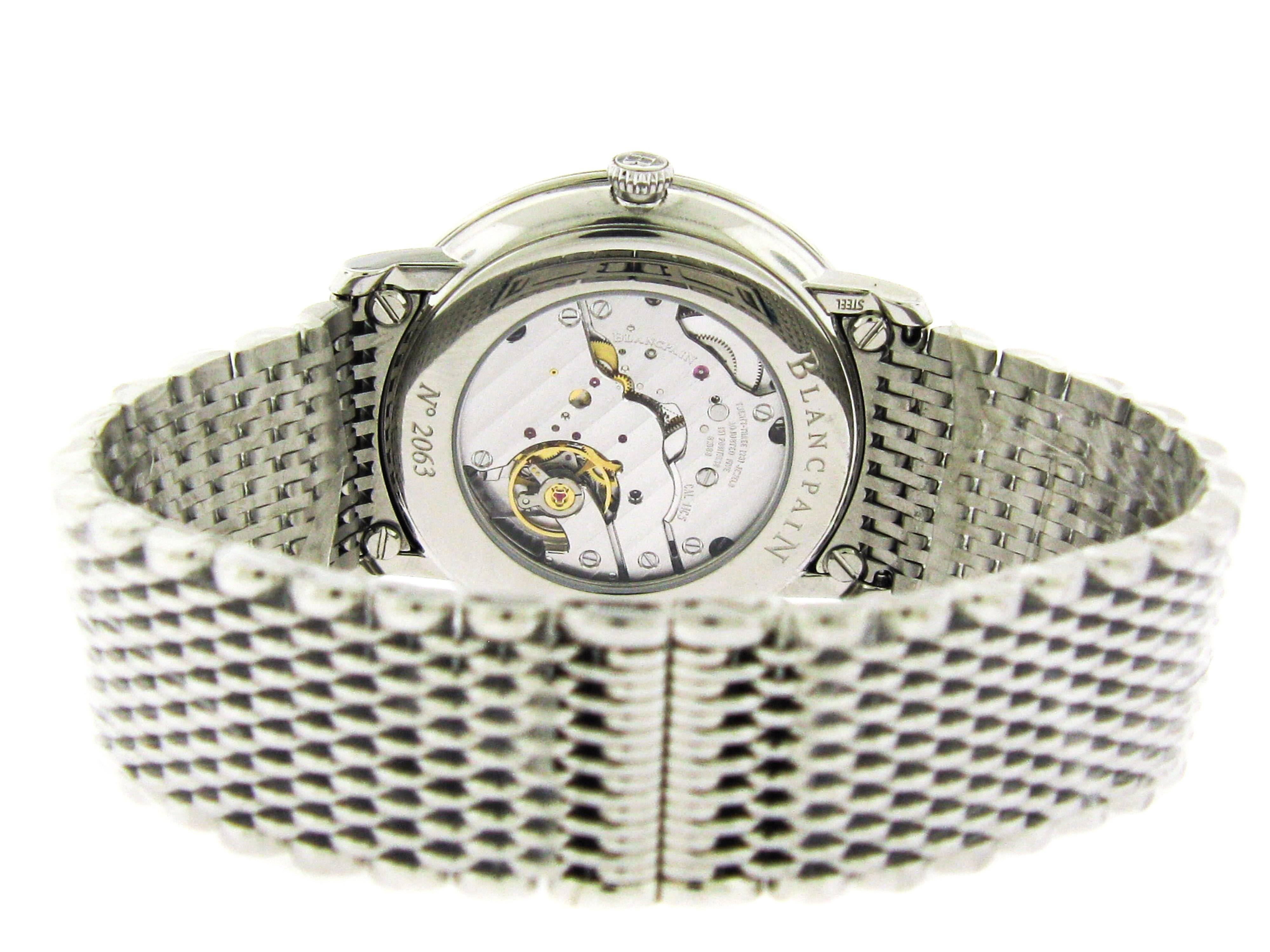 Modern Blancpain Stainless Steel Villeret Ultra Slim Self-Winding Wristwatch