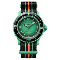 Used Blancpain x Swatch Scuba Fifty Fathoms Indian Ocean Green Dial Watch SO35I100