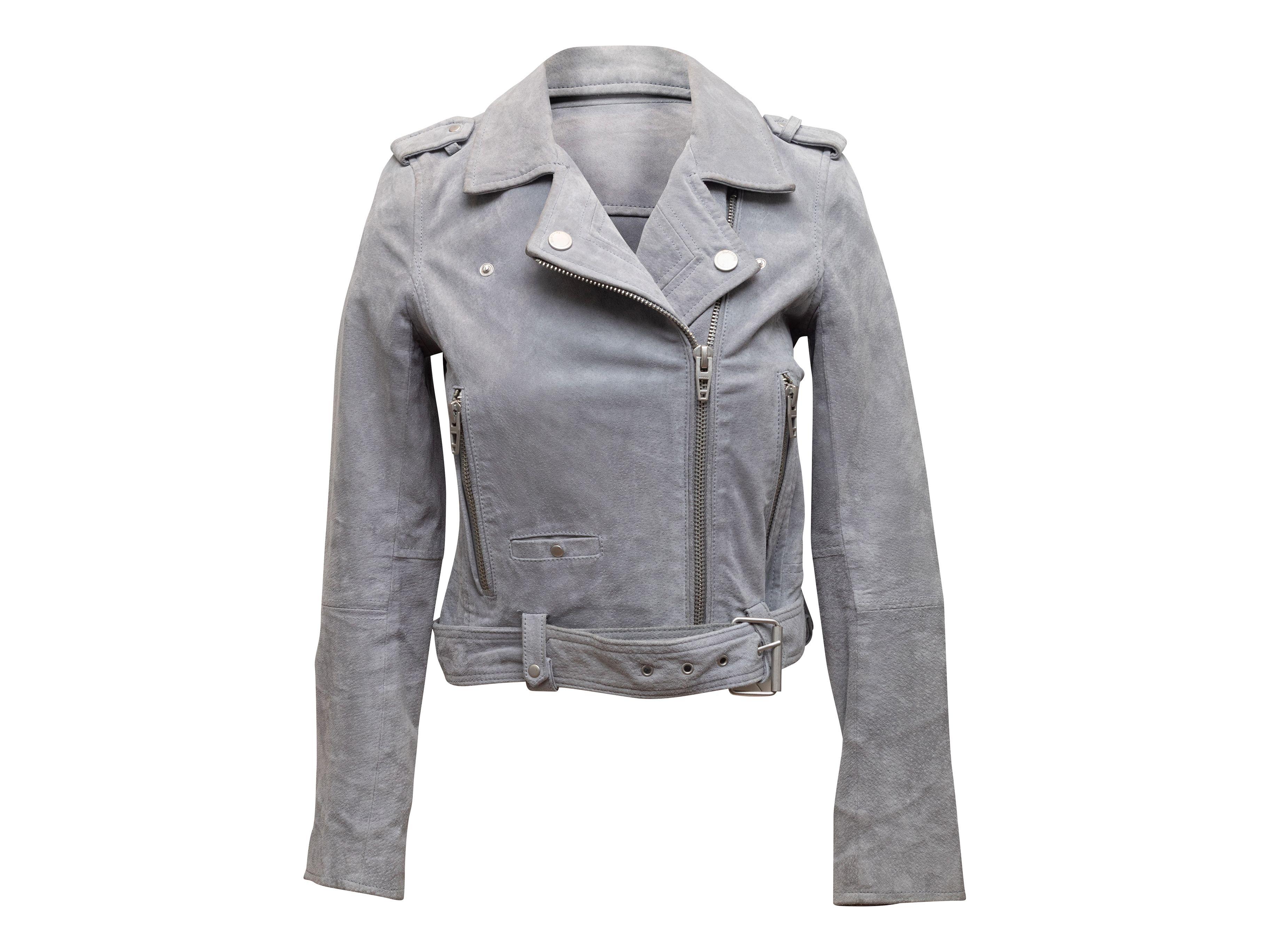 grey suede leather jacket