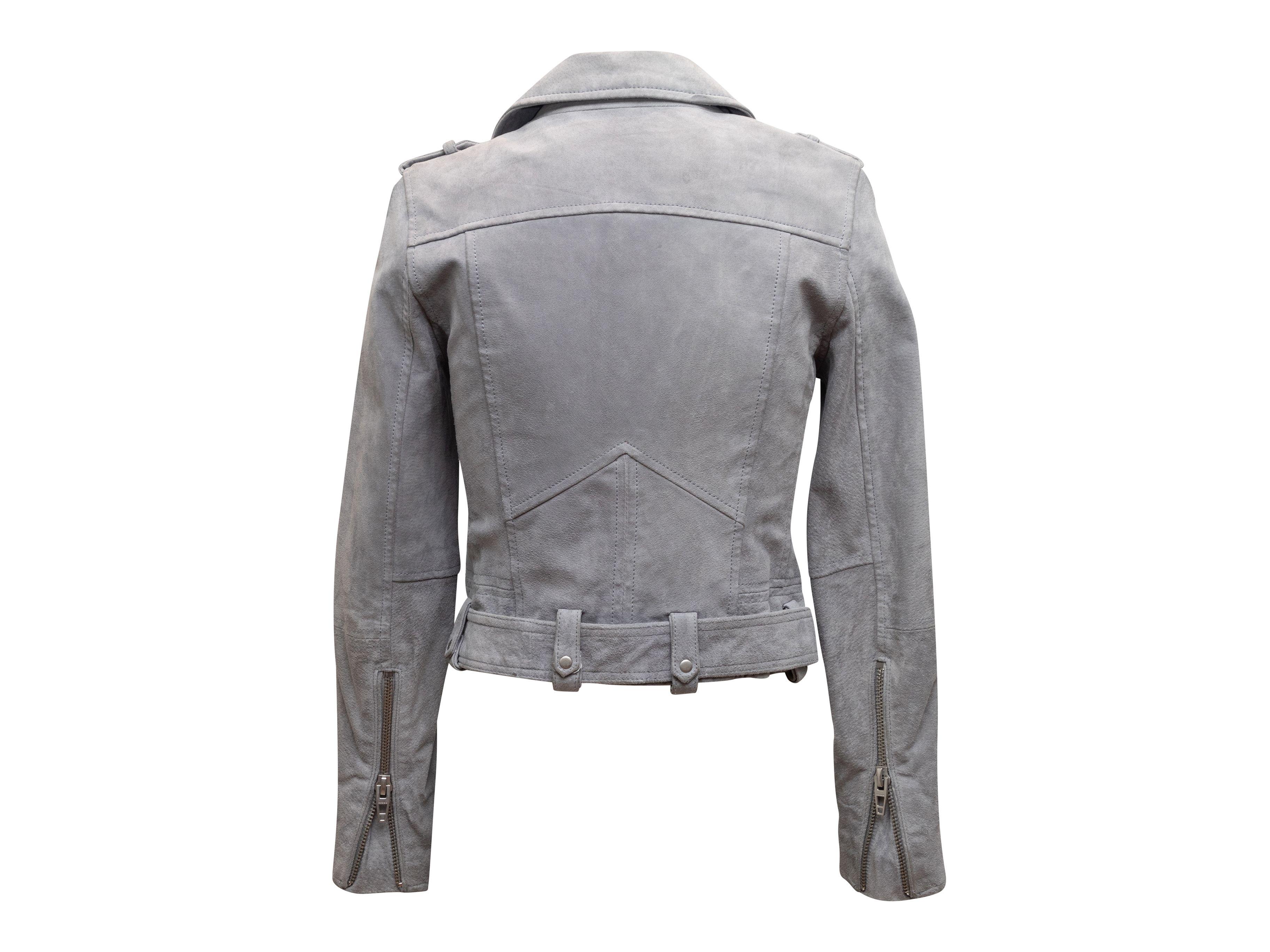 Gray Blank NYC Grey Suede Moto Jacket