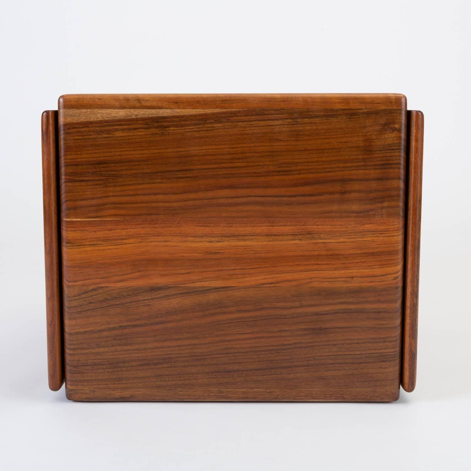 20th Century Cube Side Table or Storage Chest in Rare African Shedua Wood by Gerald McCabe