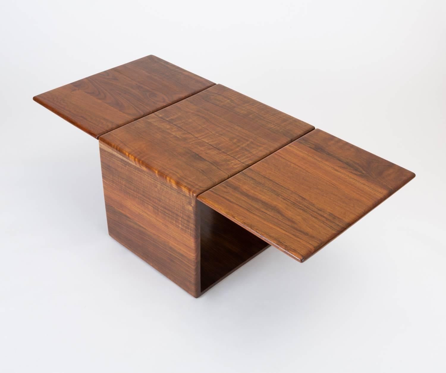 Cube Side Table or Storage Chest in Rare African Shedua Wood by Gerald McCabe 4