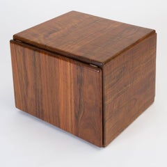 Cube Side Table or Storage Chest in Rare African Shedua Wood by Gerald McCabe