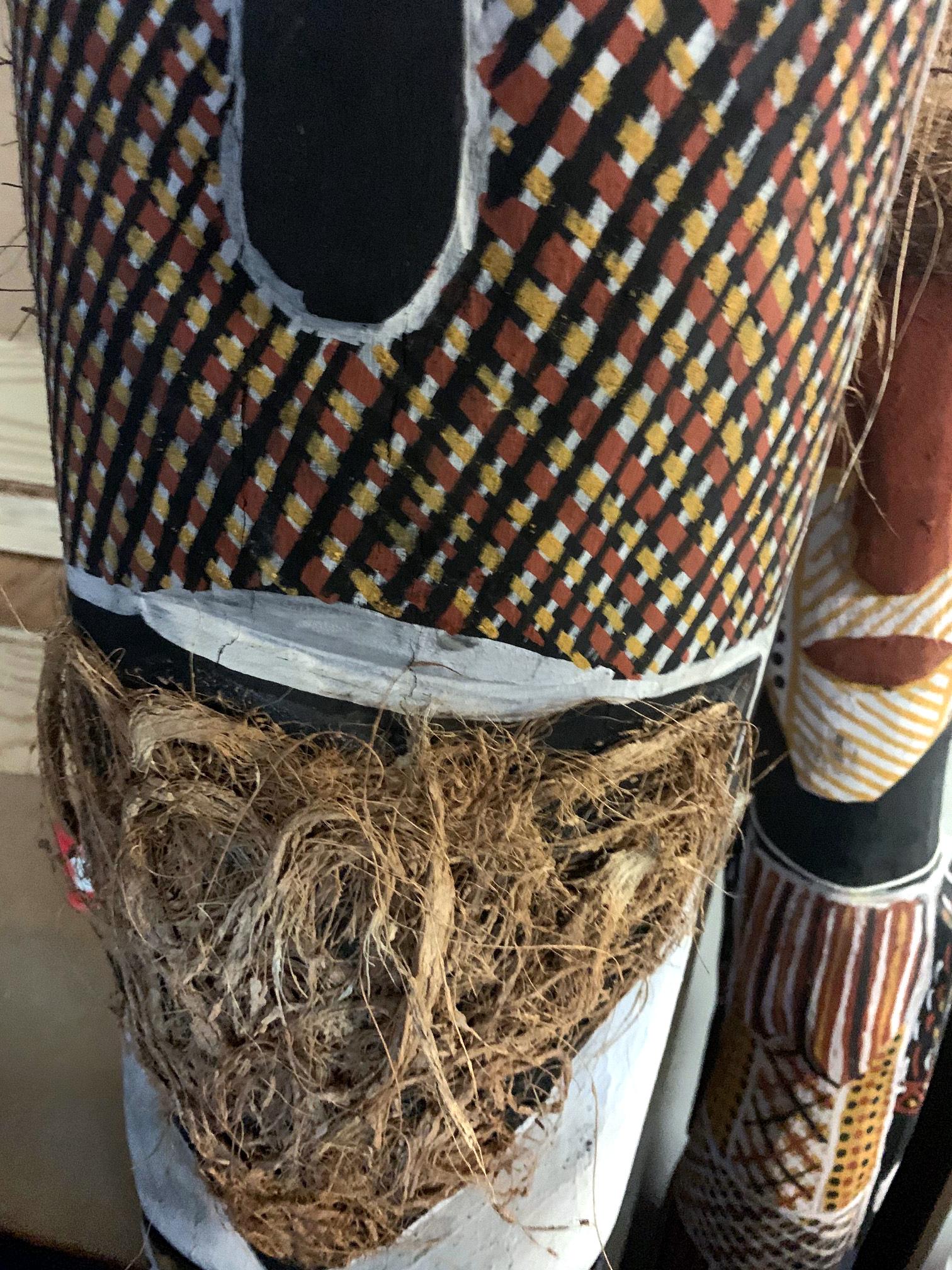 Contemporary Blanket Lizard Kurruporani pole Australian Aboriginal Tribal Art