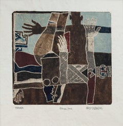 "Trovata". Symbolist Monotype. Mixed media on handmade paper.