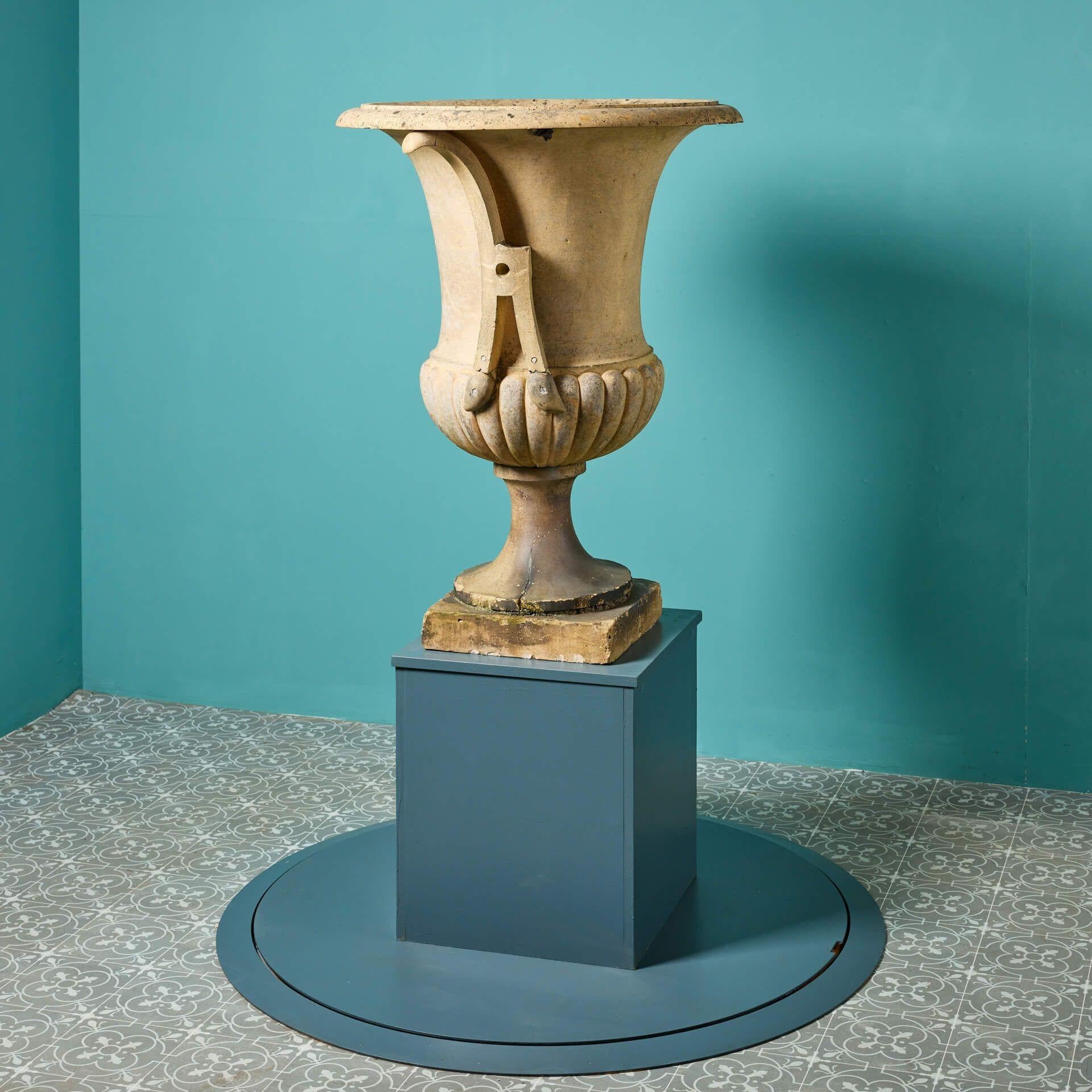 19th Century Blashfield Large Antique Buff Terracotta Centrepiece Garden Urn For Sale