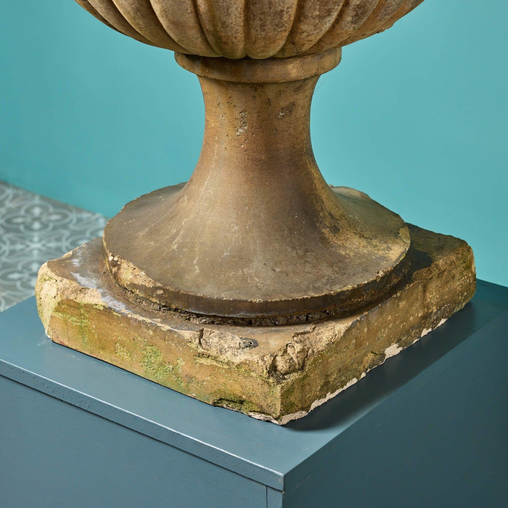 Blashfield Large Antique Buff Terracotta Centrepiece Garden Urn For Sale 3