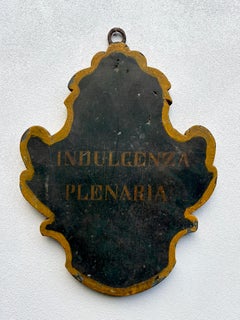 Wappen in lackiertem Holz Plenarablass 18. Jahrhundert Italien