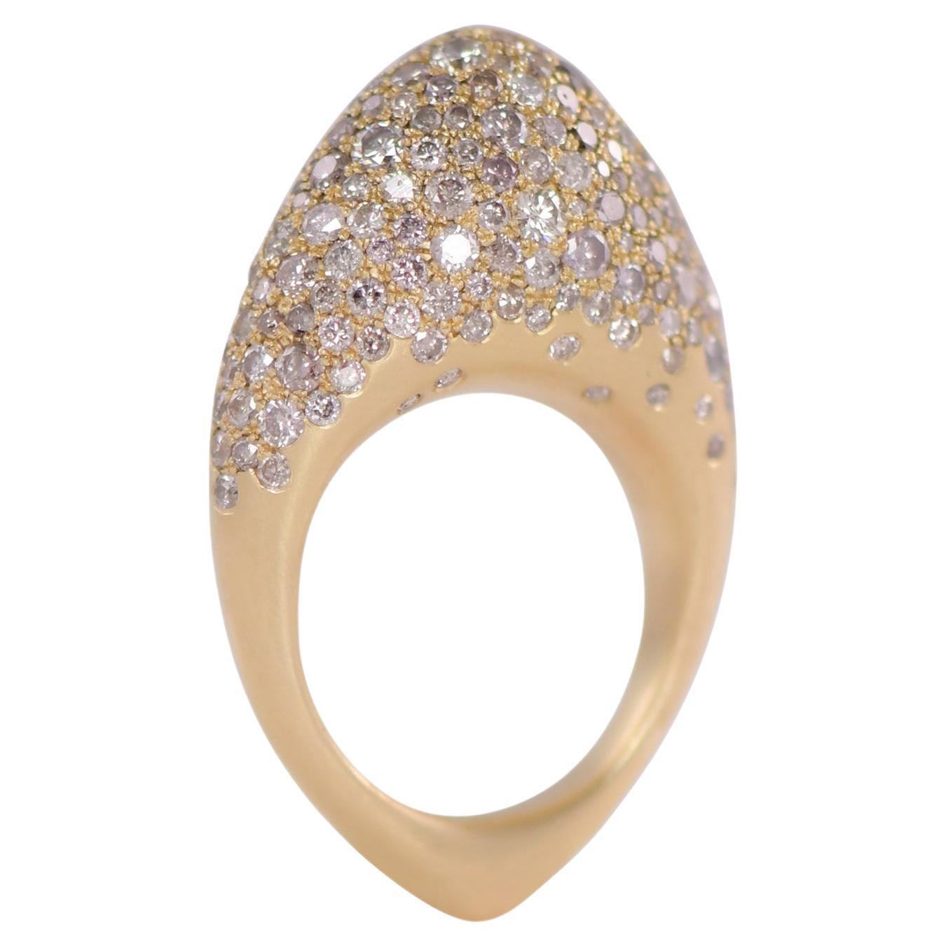 Fuse Blast-Ring mit 5,35 Karat grauen und braunen Diamanten, ein Stück im Angebot