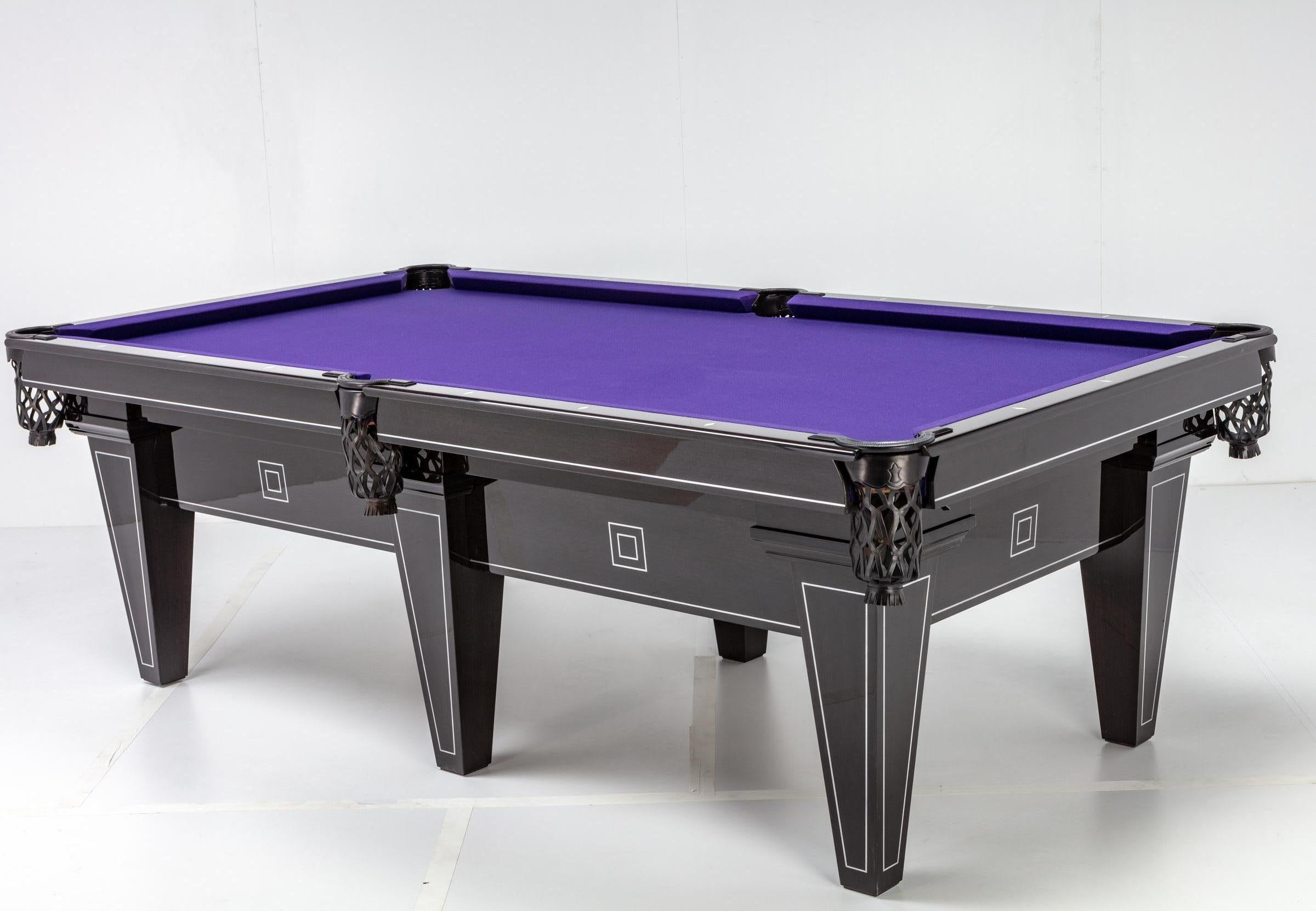 A modern clean design, featuring artistic clean lined inlays made of either aluminum, brass or custom painted finish. Shown in 6 leg.