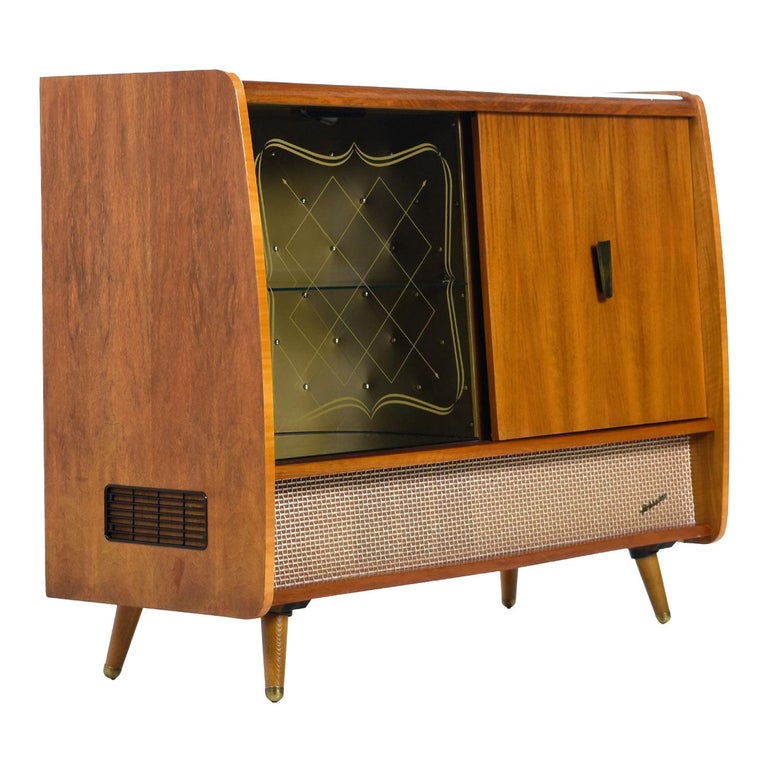 Blaupunkt Arkansas 59 Tube Stereo Record Player Console with Bar