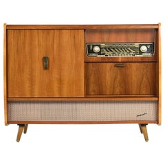 Blaupunkt Arkansas 59 Tube Stereo Record Player Console with Bar Cabinet