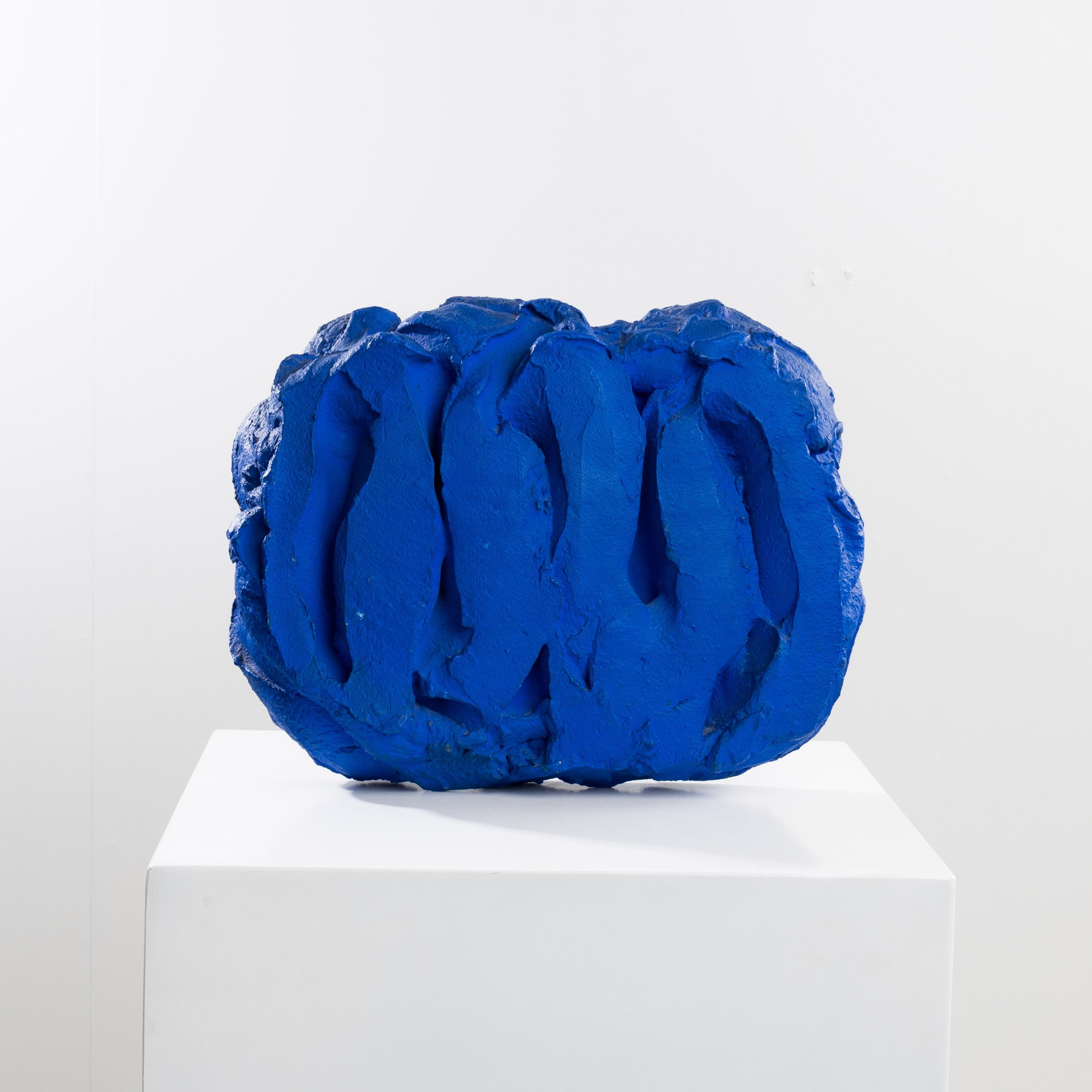 Blauw (Blue) by Bram Bogart.
Material sculpture (mixed media) in blue “Klein” pigmented mortar on a wooden structure.
Signed and titled on the reverse
“Bram Bogart”
“Maart 1973”
“Blauw”
Signed on the right side of the work “Bogart ’73”