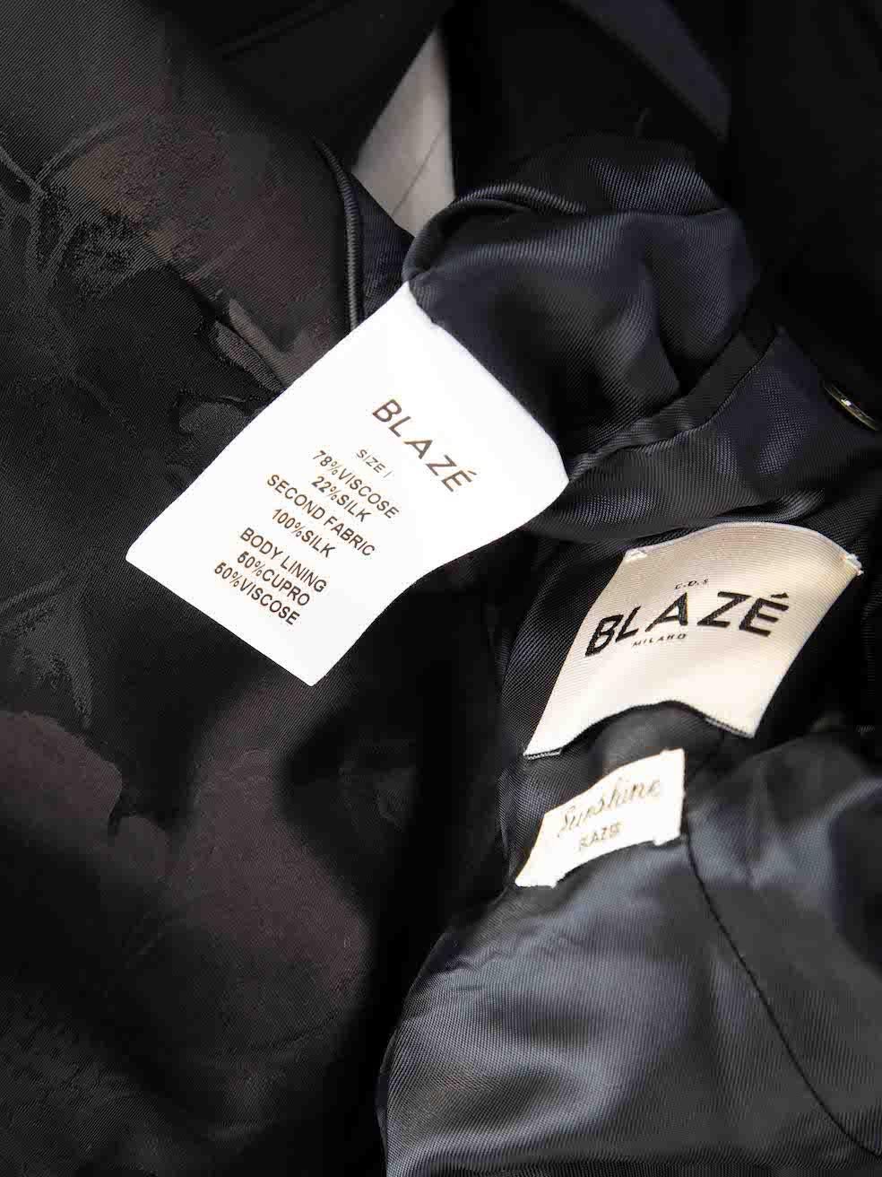 Women's Blaz√ Milano Black Double Breasted Floral Blazer Size S