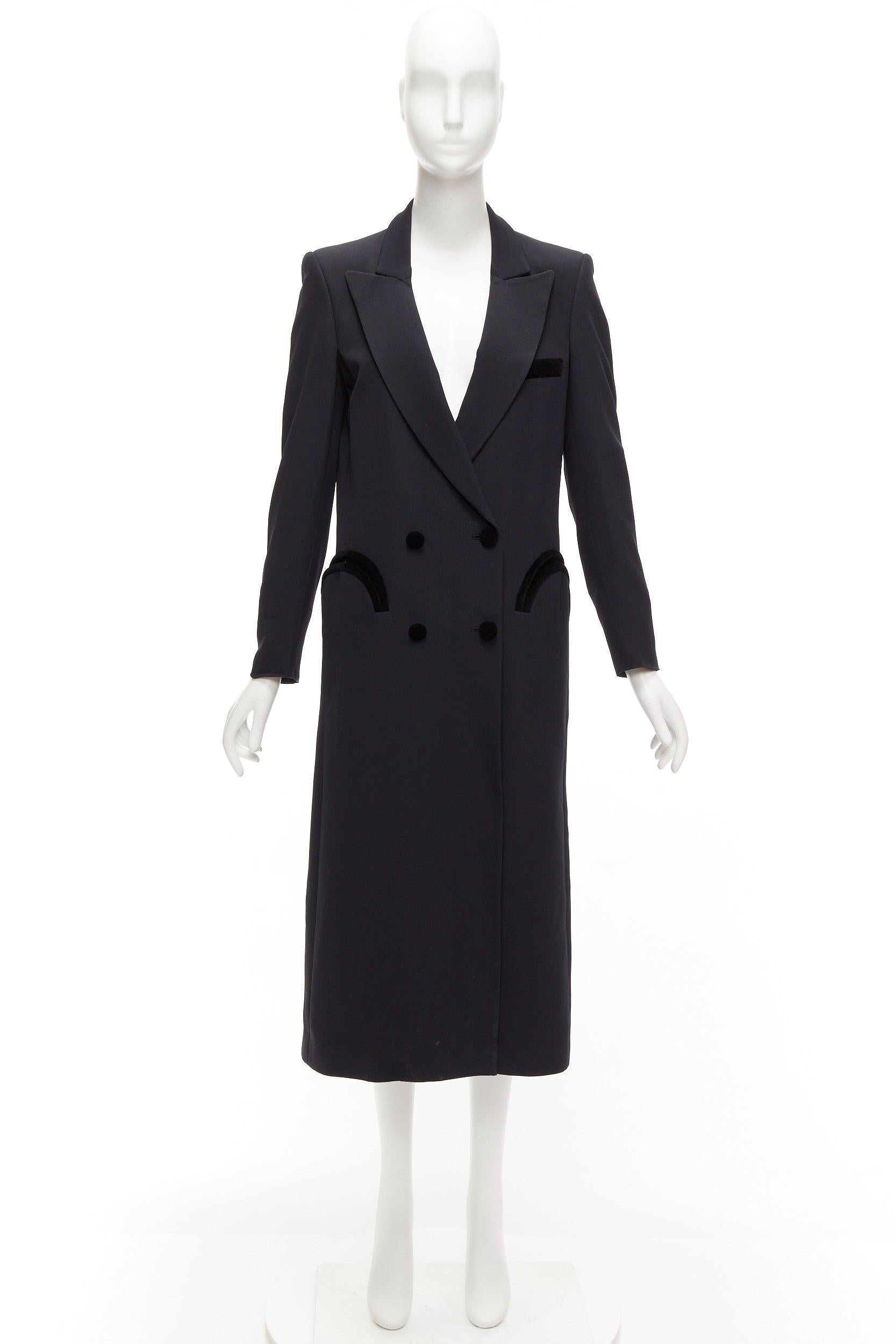 BLAZE MILANO Blazer Dress black curved pockets double breasted coat Sz.1 XS For Sale 6
