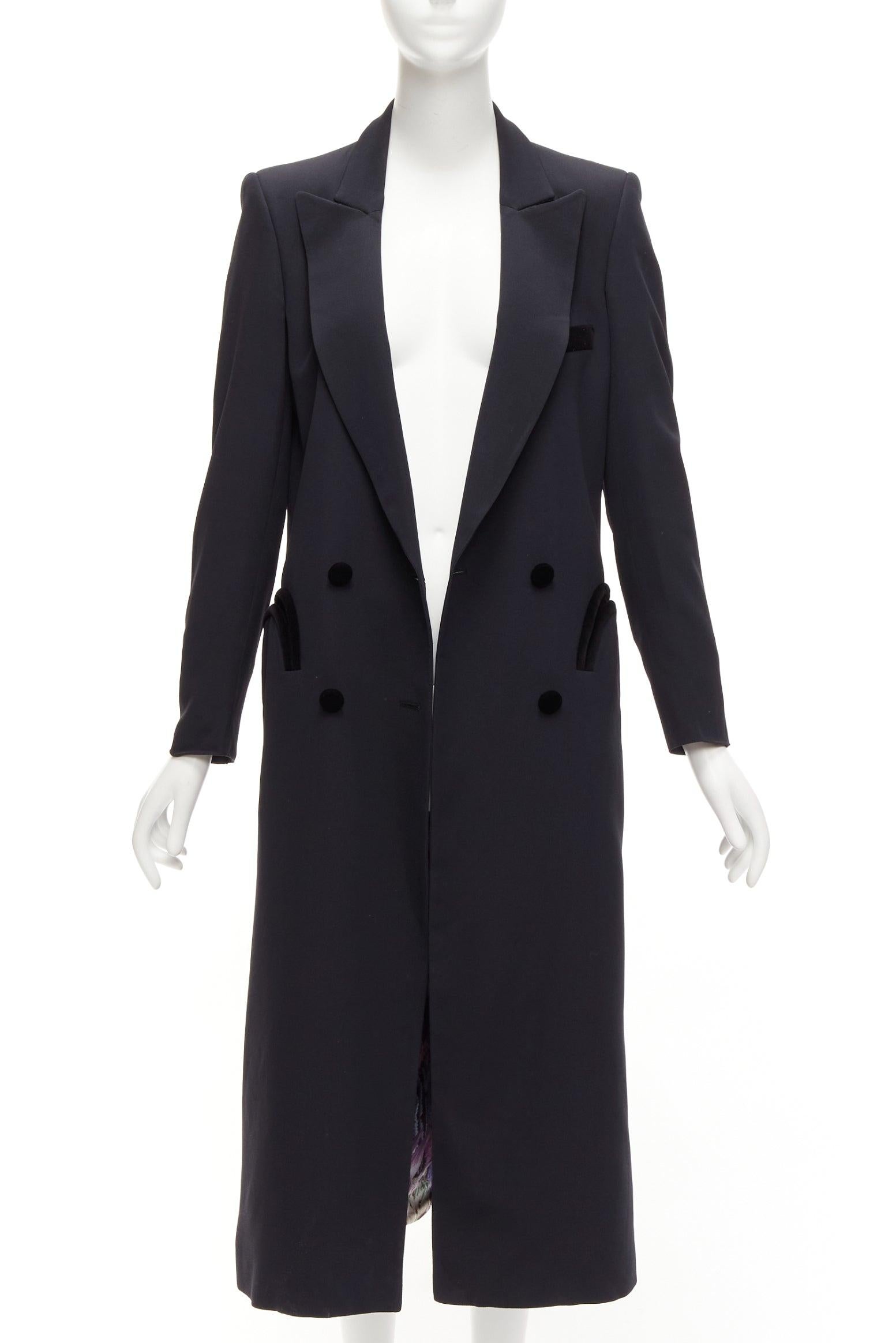 BLAZE MILANO Blazer Dress black curved pockets double breasted coat Sz.1 XS In Good Condition For Sale In Hong Kong, NT