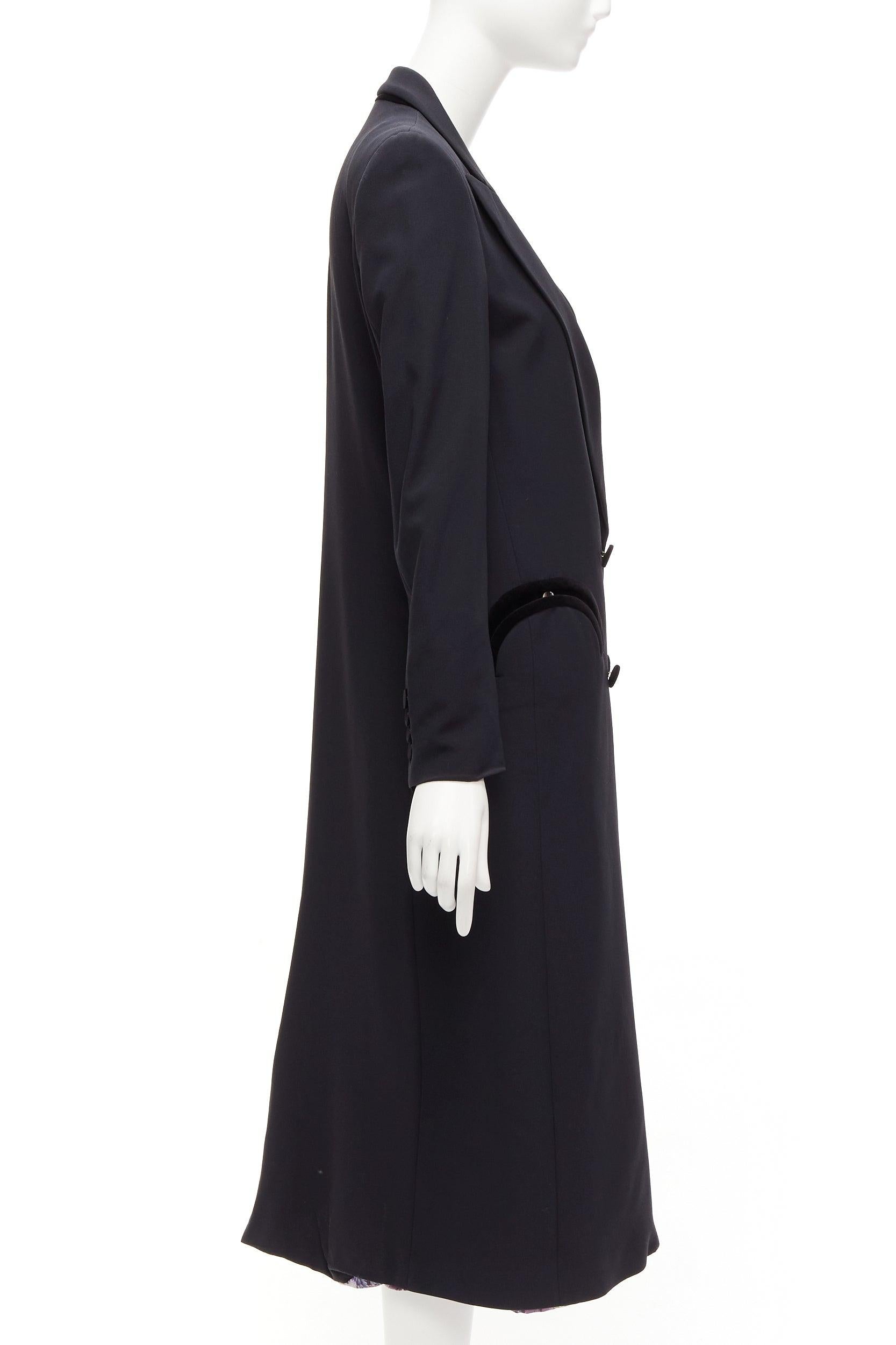 BLAZE MILANO Blazer Dress black curved pockets double breasted coat Sz.1 XS For Sale 1