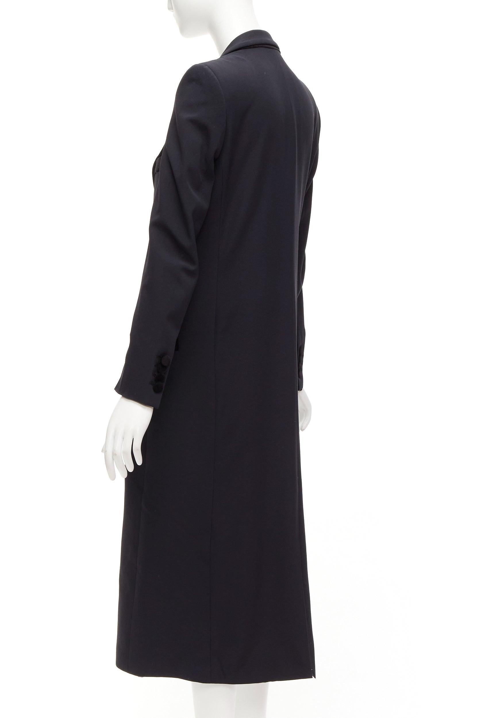 BLAZE MILANO Blazer Dress black curved pockets double breasted coat Sz.1 XS For Sale 3