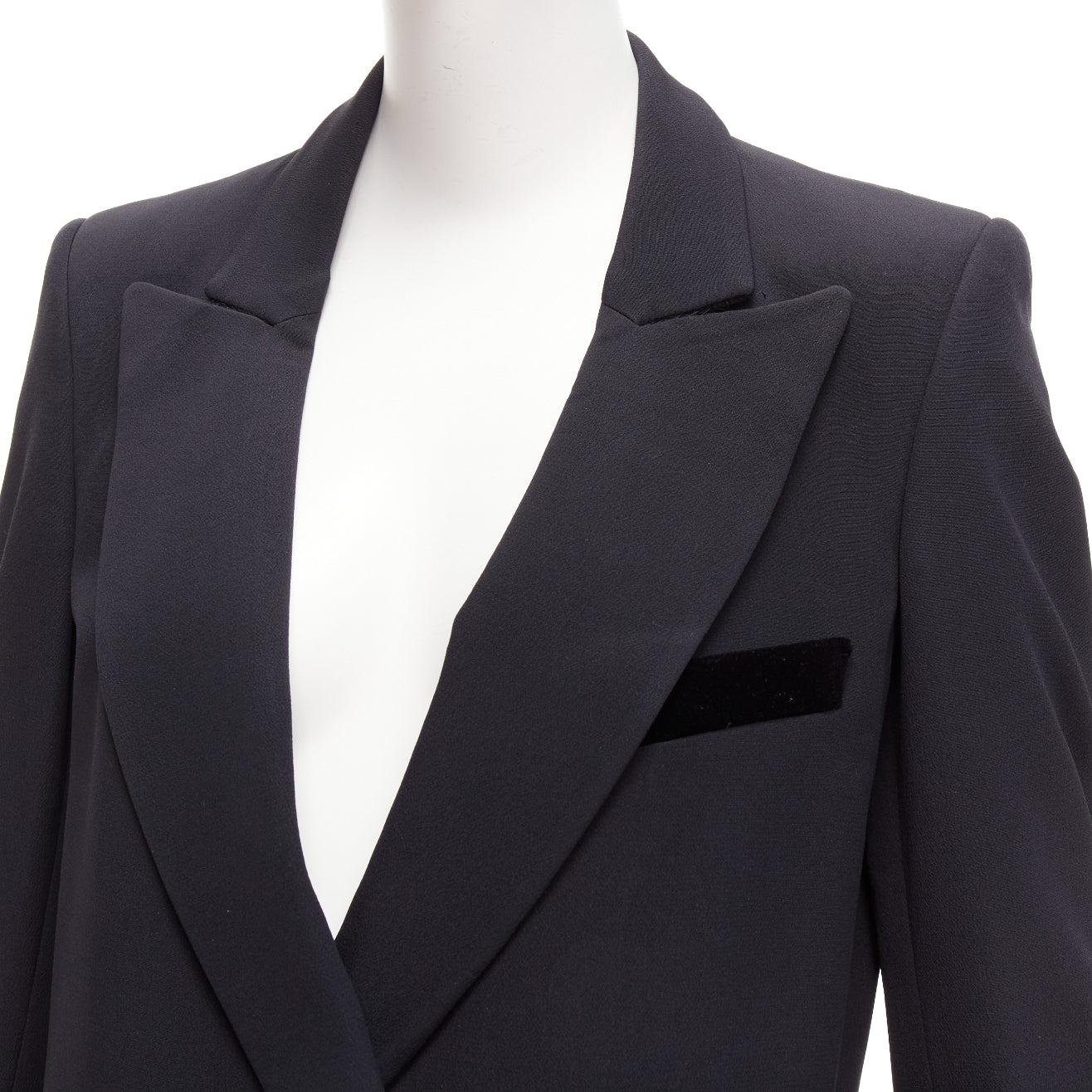 BLAZE MILANO Blazer Dress black curved pockets double breasted coat Sz.1 XS For Sale 4