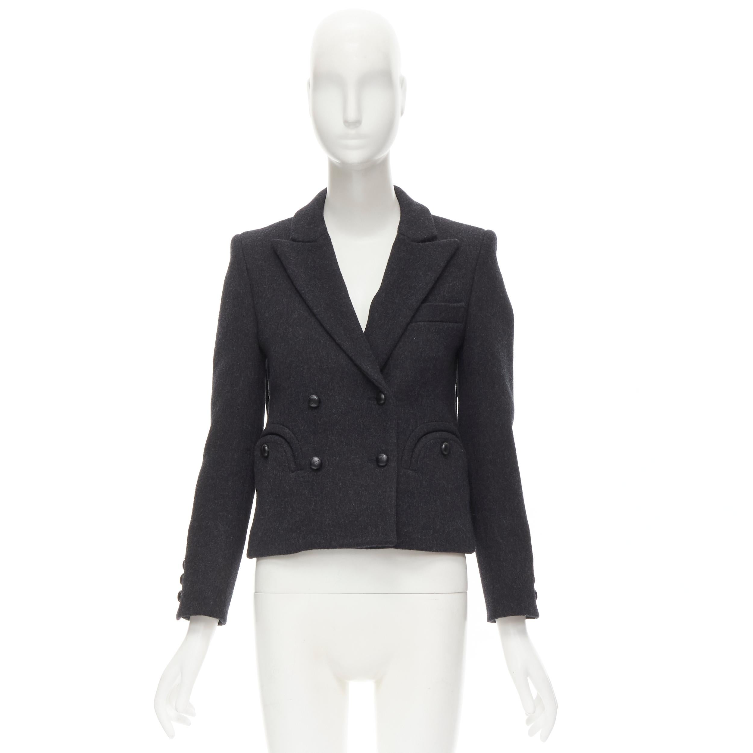 BLAZE MILANO Lane Crawford Exclusive Spencer grey wool pocket blazer US0 XS 1