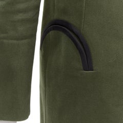 BLAZE MILANO Midnight Smoking khaki green cotton curved pocket shawl blazer S