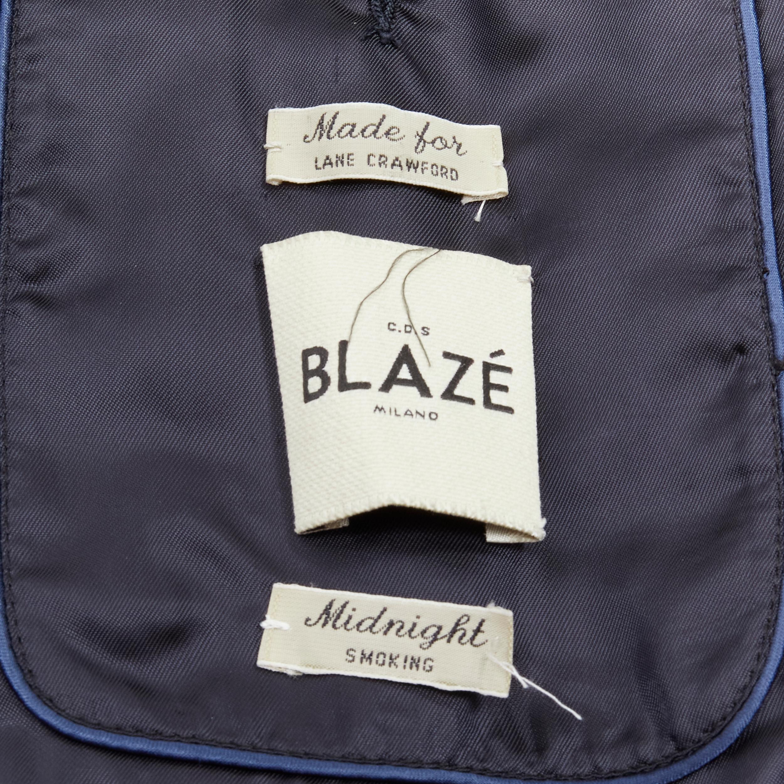 BLAZE MILANO Midnight Smoking khaki green cotton curved pocket shawl blazer S For Sale 1