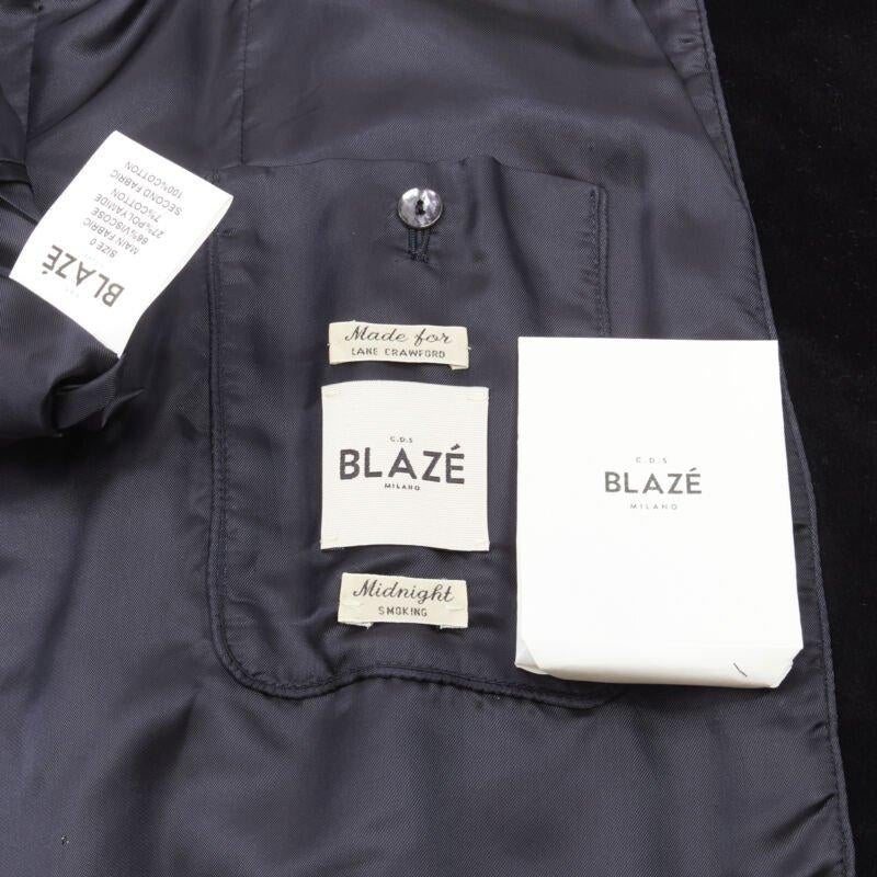 BLAZE MILANO Midnight Smoking metallic black lurex chenille velvet blazer US0 XS 5