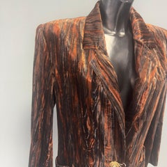 Blazer Genny in velluto stampato effetto marmorizzato, Italia fine anni 1990