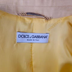 Blazer giallo in cotone e seta Dolce & Gabbana vintage 1990s