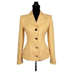 Blazer giallo in cotone e seta Dolce & Gabbana vintage 1990s