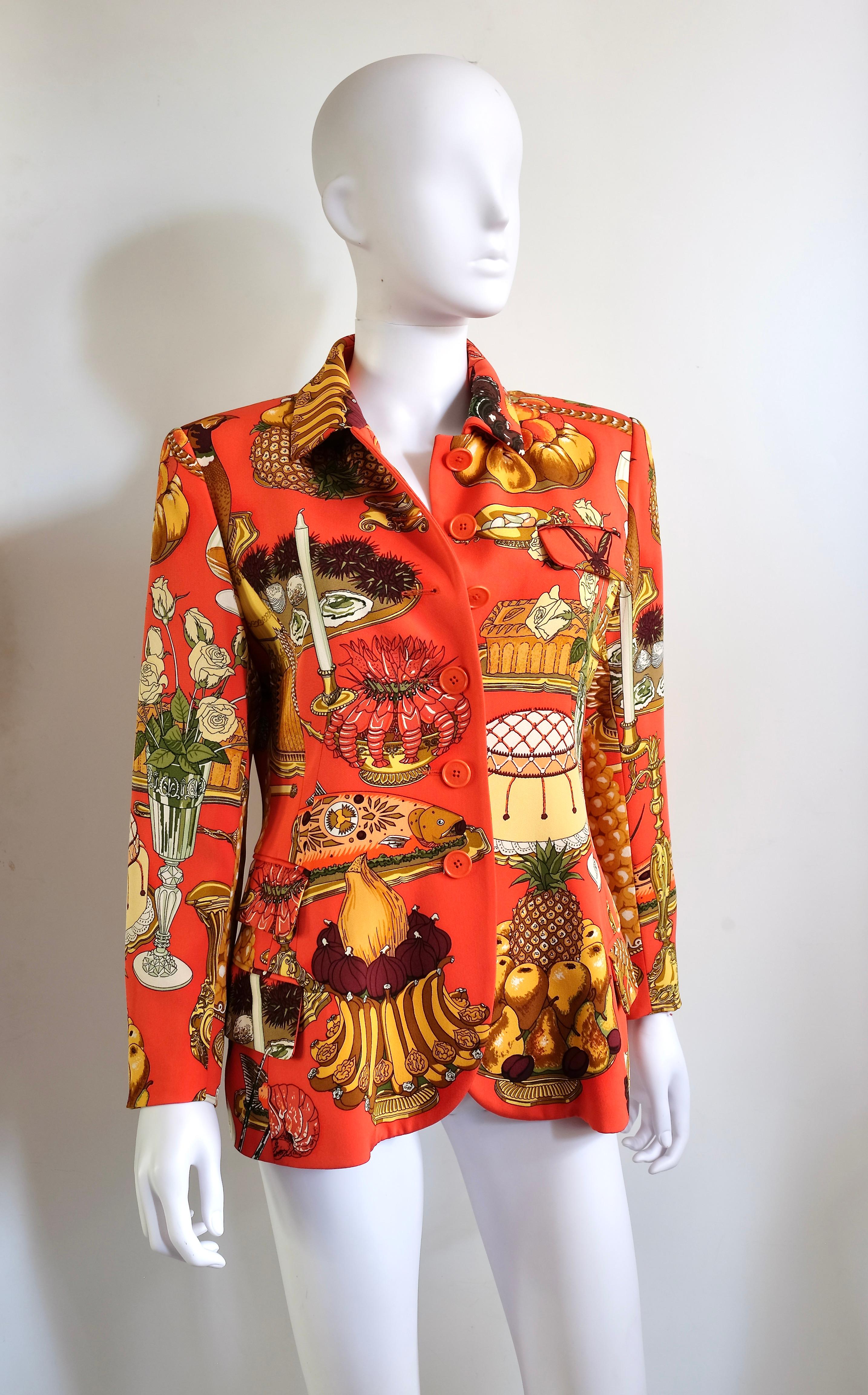 Hermès Vintage Selection by Corrado Luxury - Raro blazer in pura seta il motivo è quello di uno dei Carrè iconici della maison francese tra i piu ricercati da tutti i collezionisti del mondo intitolato 