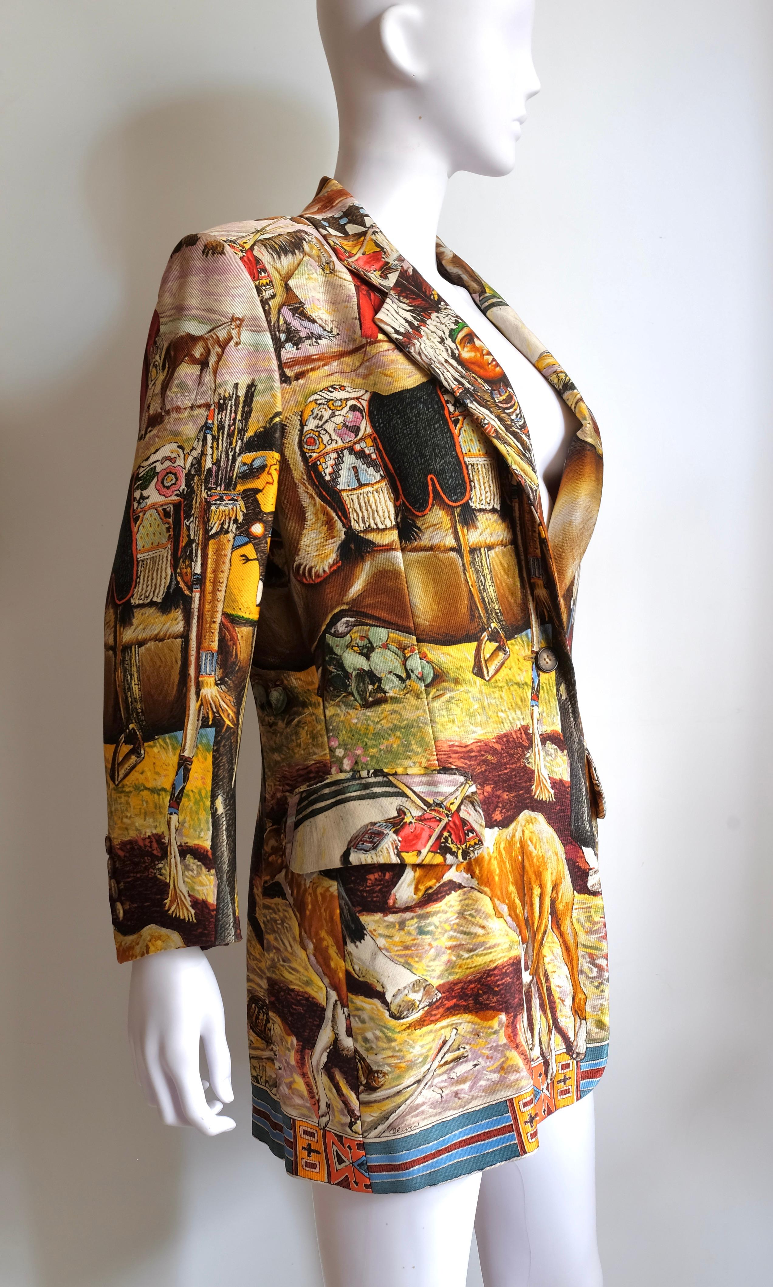 HERMÈS Seidenblazer (Brown) im Angebot