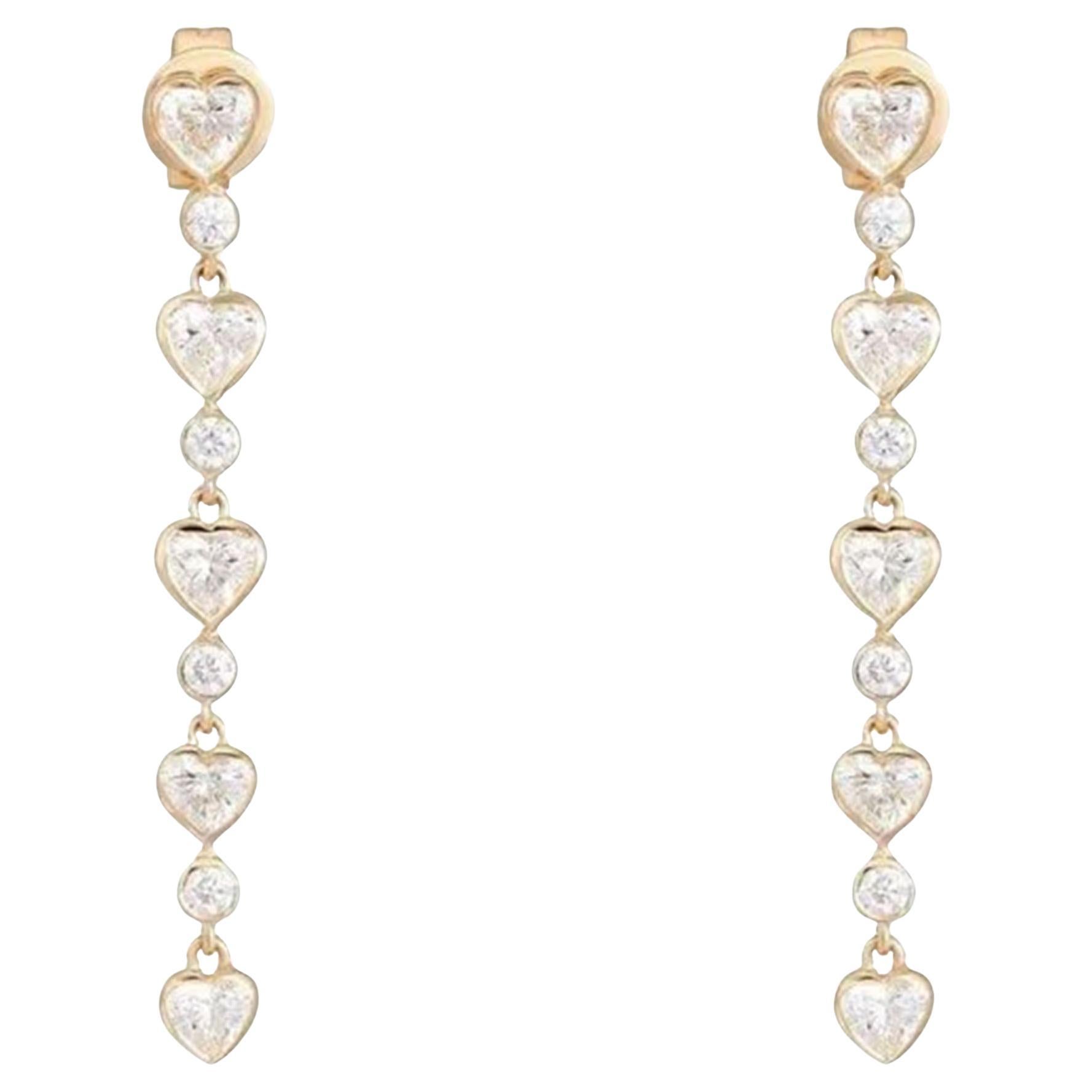 Blazing Diamond 14K (or 18k upon request) Yellow Gold Drops Earrings