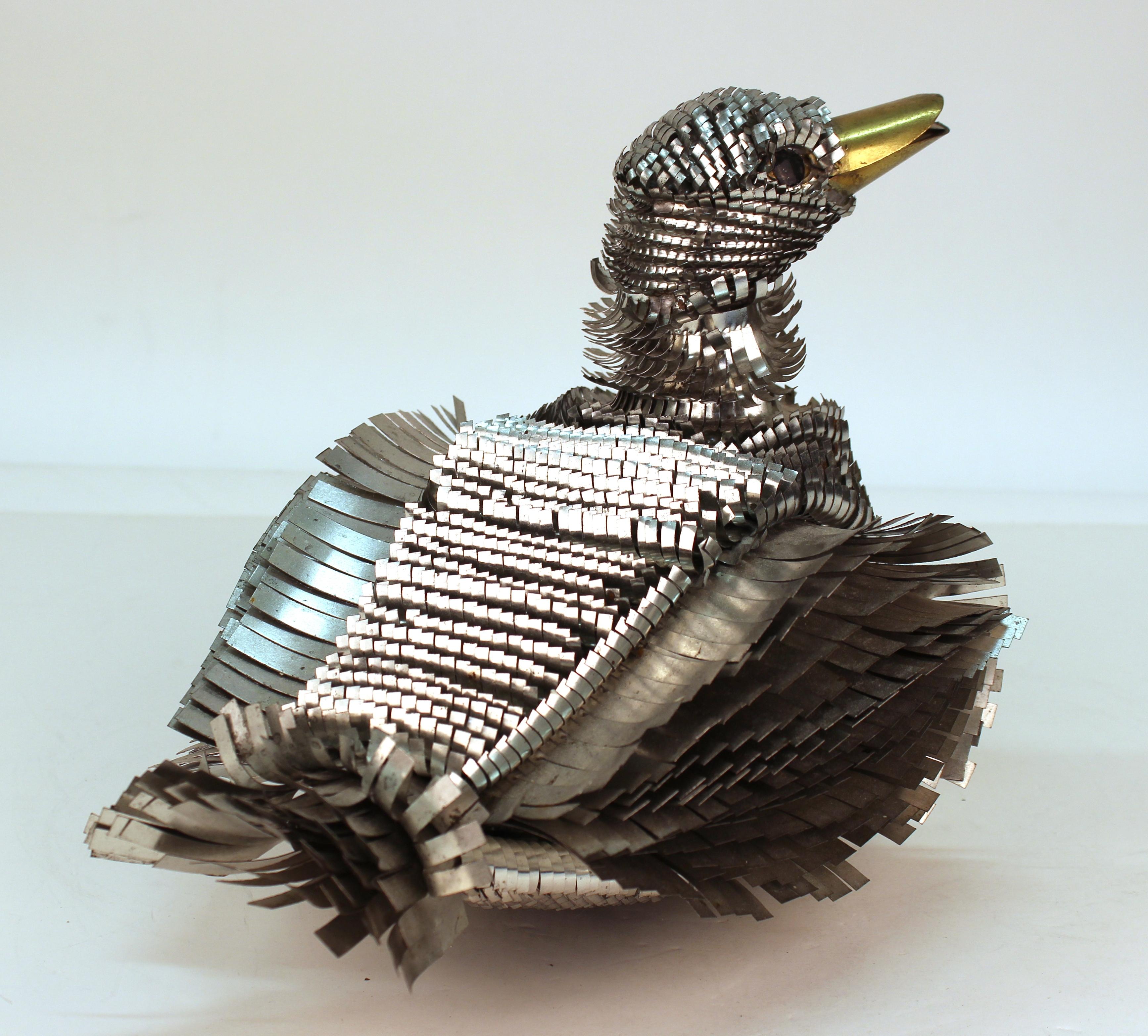 Blazquez Mexican Mid-Century Modern Metal Duck Sculpture In Good Condition In New York, NY