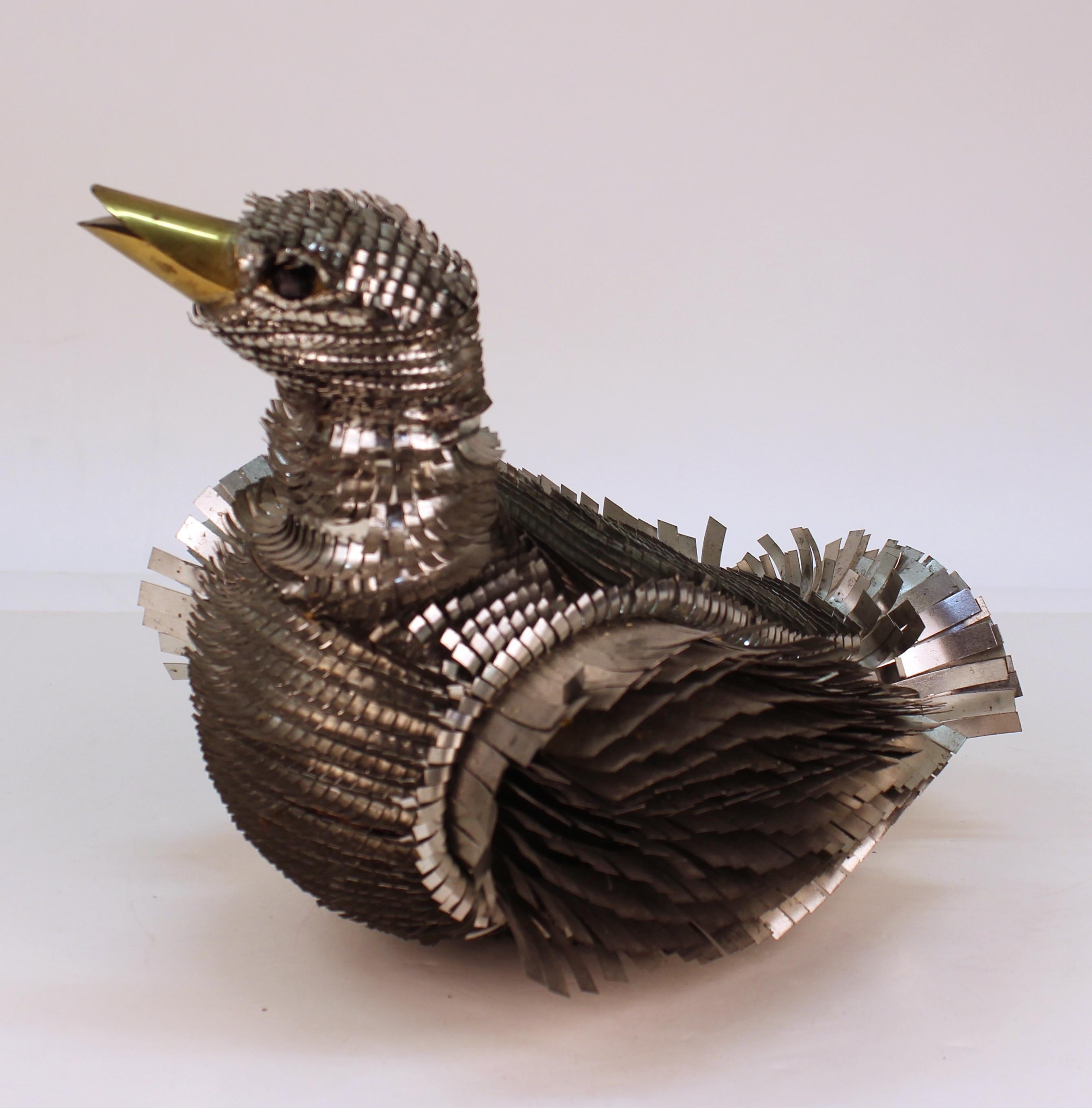 Blazquez Mexican Mid-Century Modern Metal Duck Sculpture 1