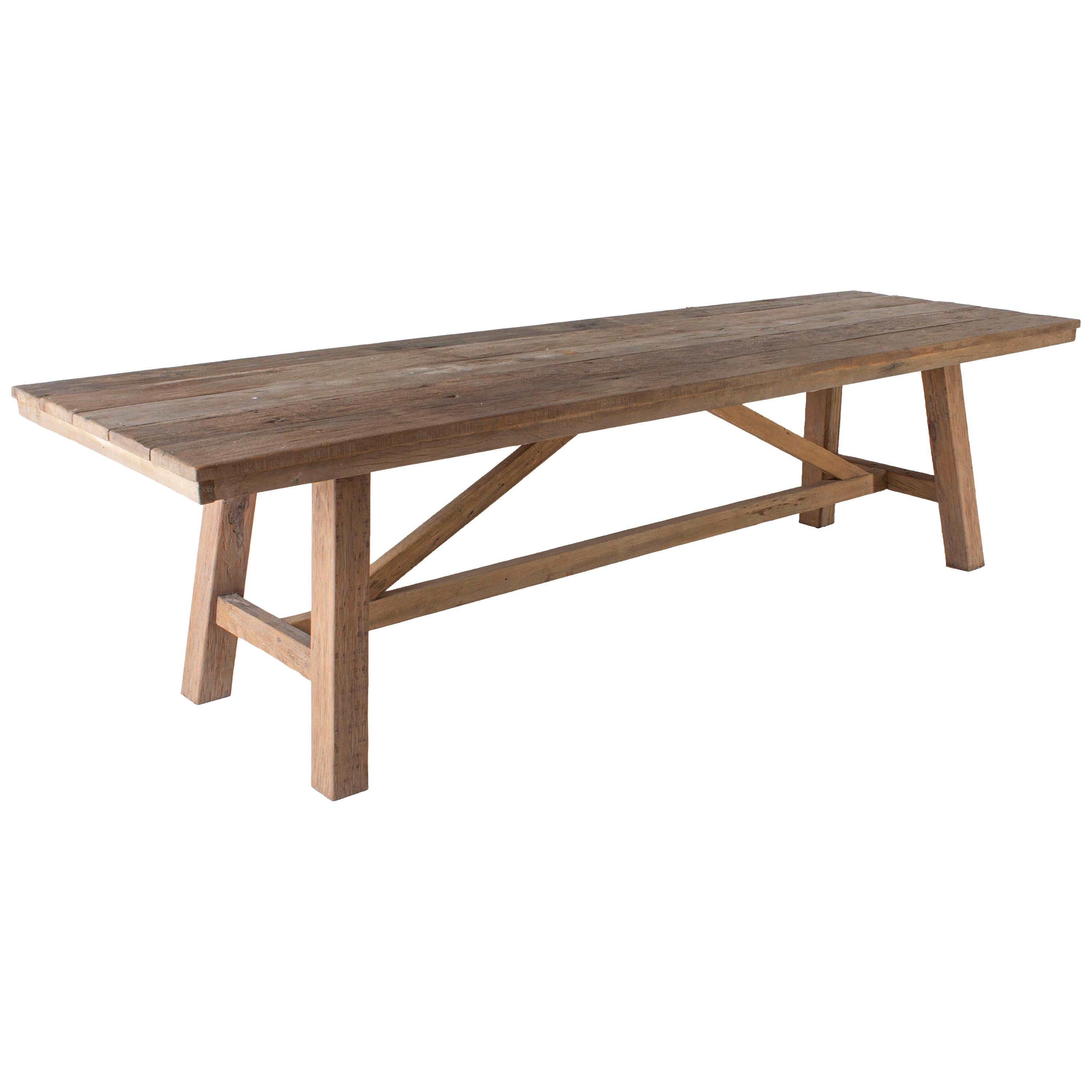Bleach Teak Farm Table Reclaimed Elements at 1stDibs