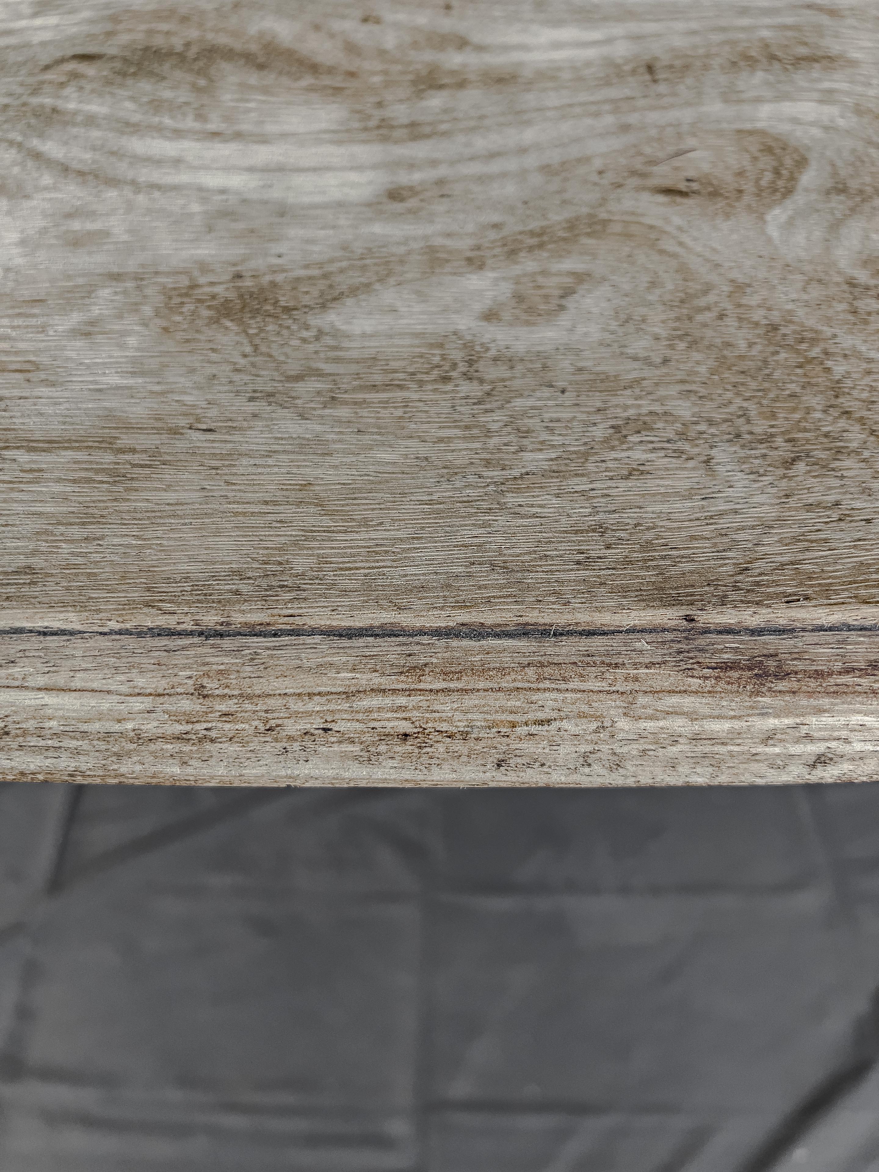 Bleached 19th Century French Oak Drop-Leaf Trestle Table 5