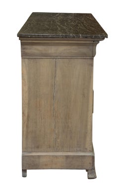 Bleached 19th Century Commode Chest of Drawers with Black Marble Top, circa 1880