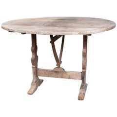 Bleached Antique French "Vendage" Wine Harvest Table