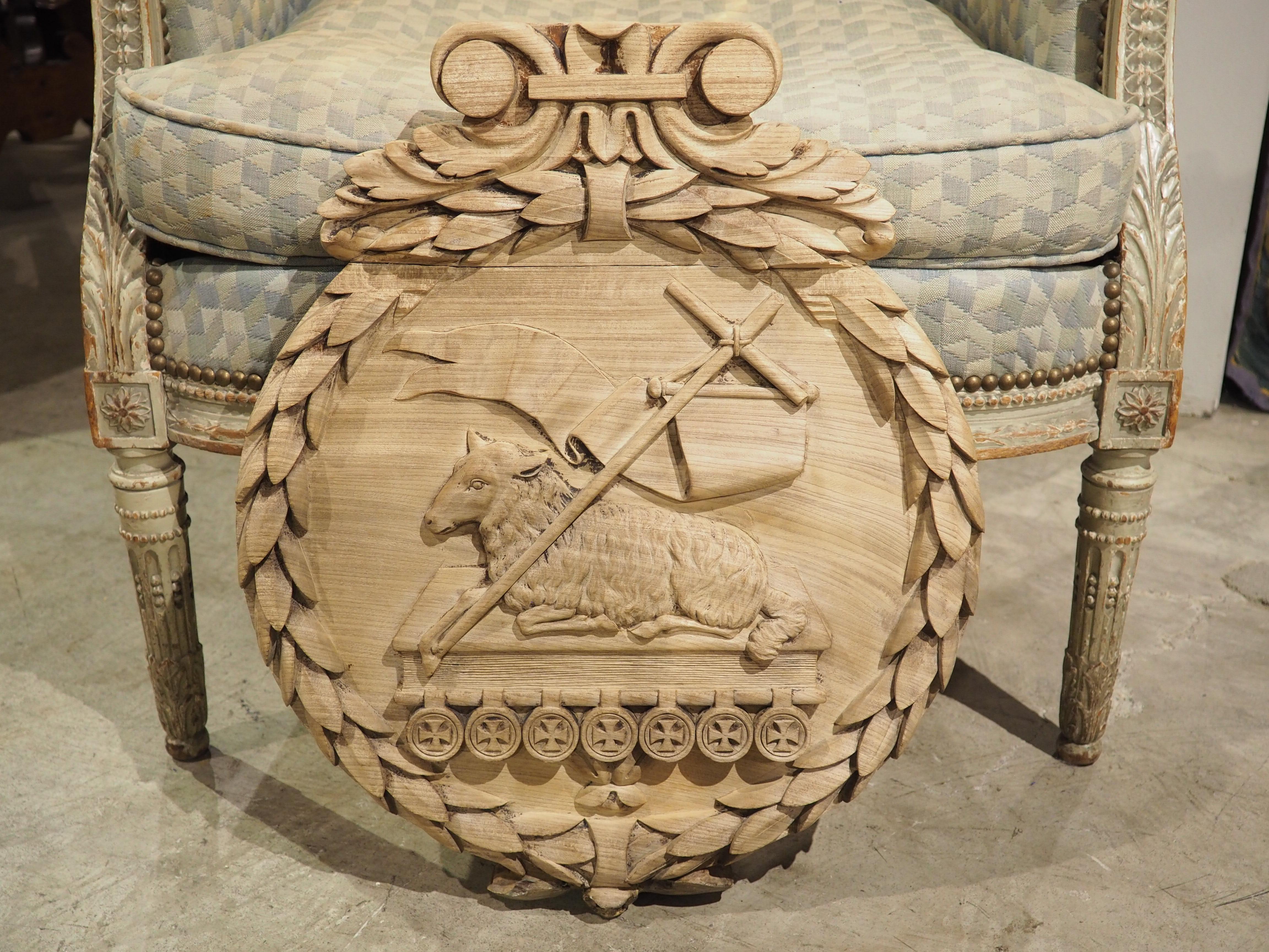Bleached Antique Oak Carved Panel, The Paschal Lamb with Laurel Wreath, 19th C. For Sale 11