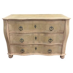 Bleached Ash Serpentine 3 Drawer Commode Chest