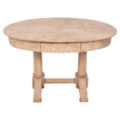 Gebleichtes Biedermeier Oval Burlwood Desk oder Konsolentisch circa 19.