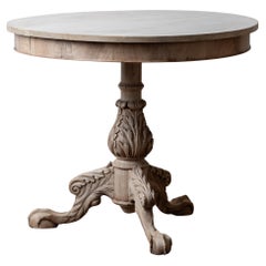 Bleached Claw Foot Tripod Table, 19th Century