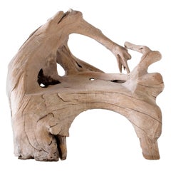 Bleached Driftwood Teak Bench