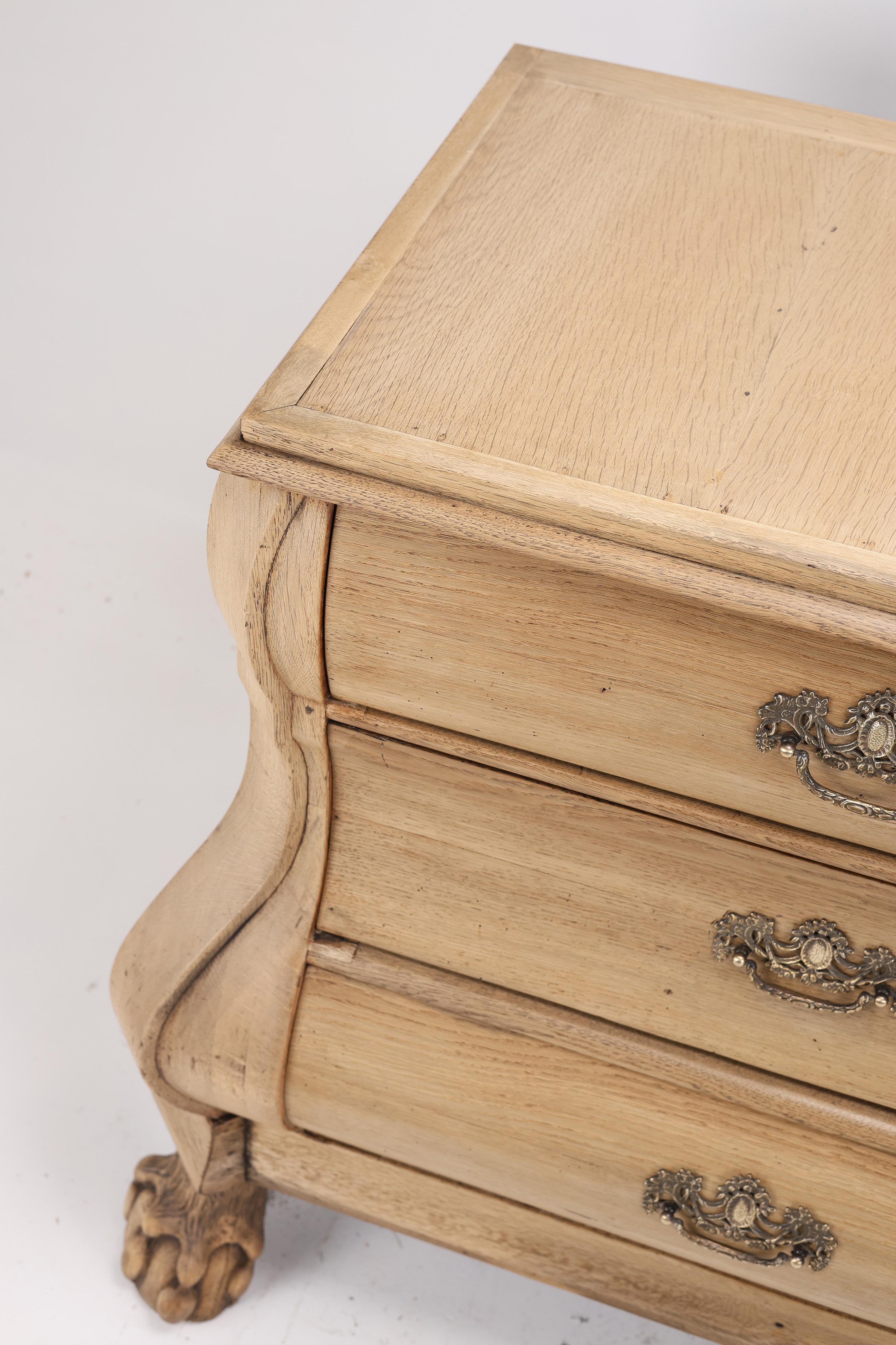 Bleached Dutch Baroque Chest of Drawers, 18th Century For Sale 8