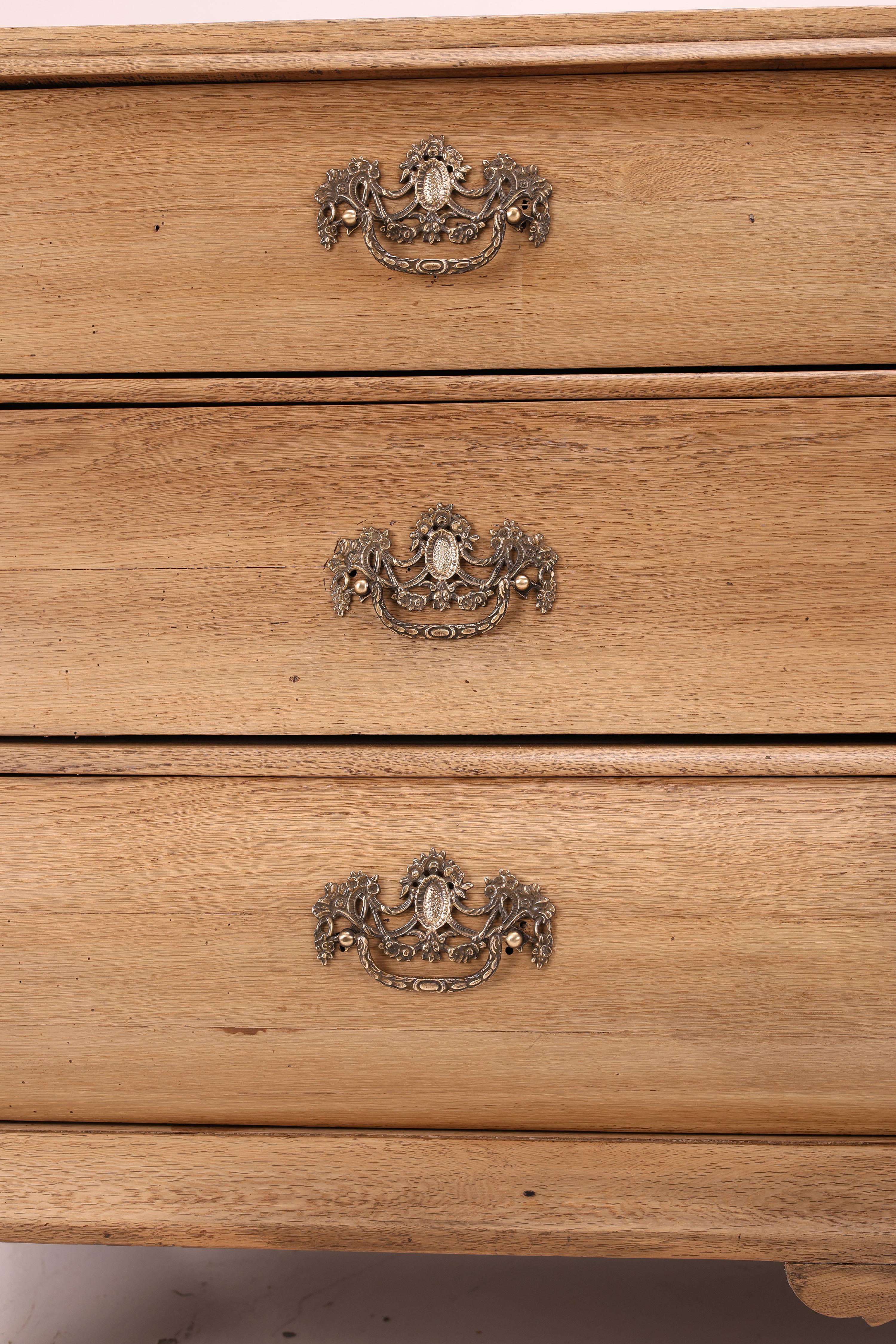 Bleached Dutch Baroque Chest of Drawers, 18th Century For Sale 10