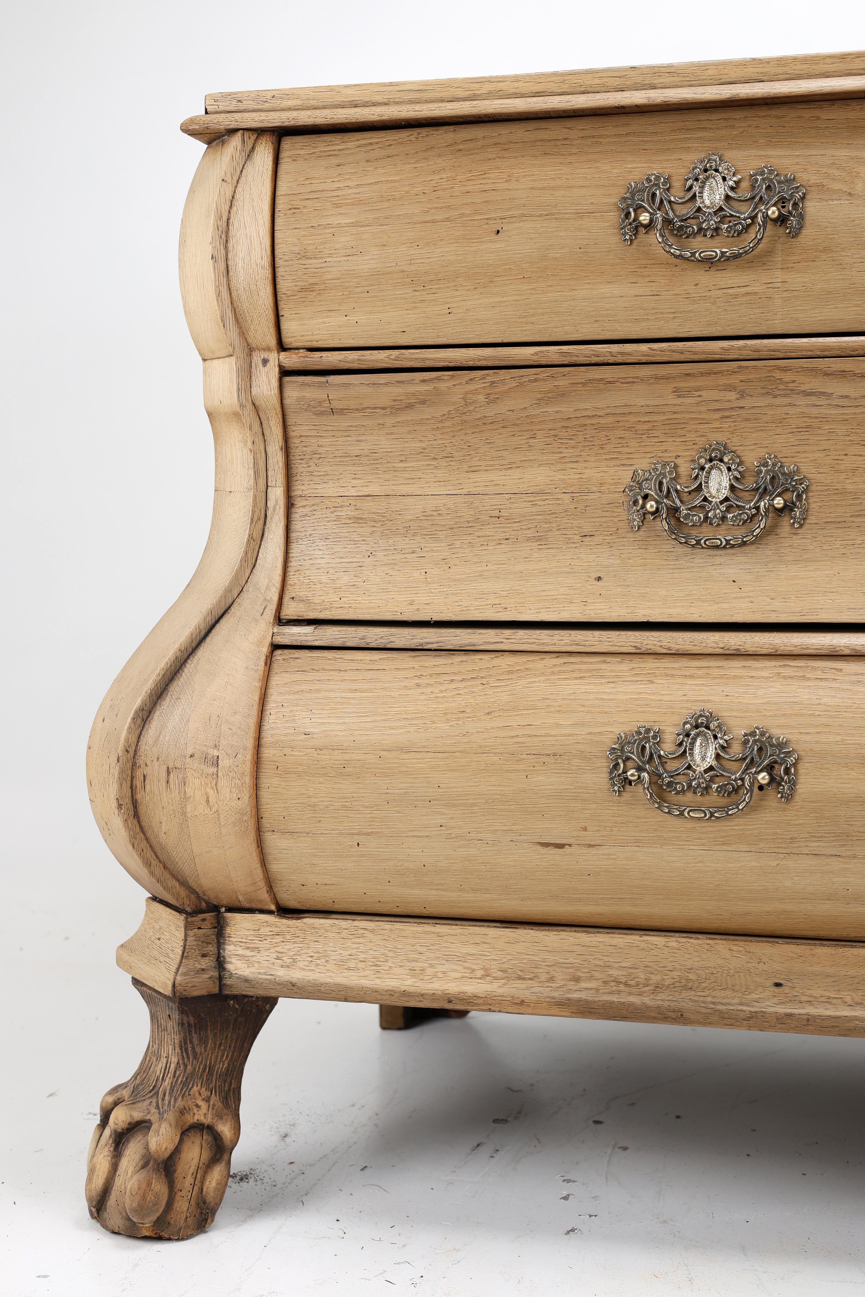 Bleached Dutch Baroque Chest of Drawers, 18th Century For Sale 11