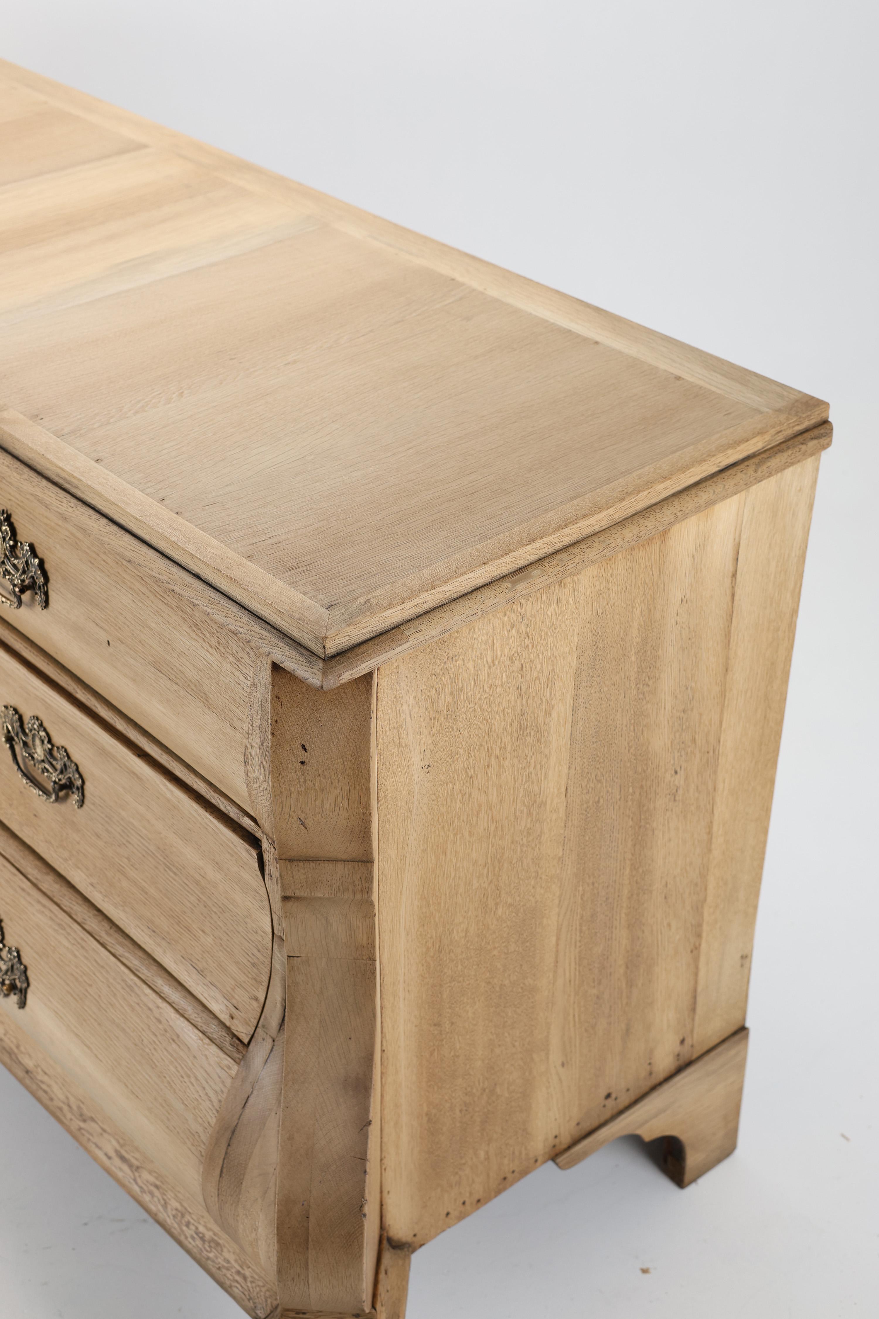 Bleached Dutch Baroque Chest of Drawers, 18th Century For Sale 14