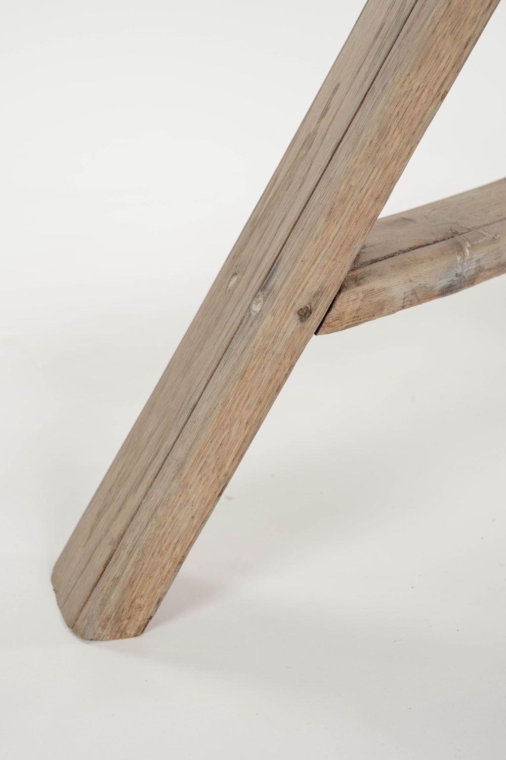 Hand-Carved Bleached Dutch Tilt-Top Table
